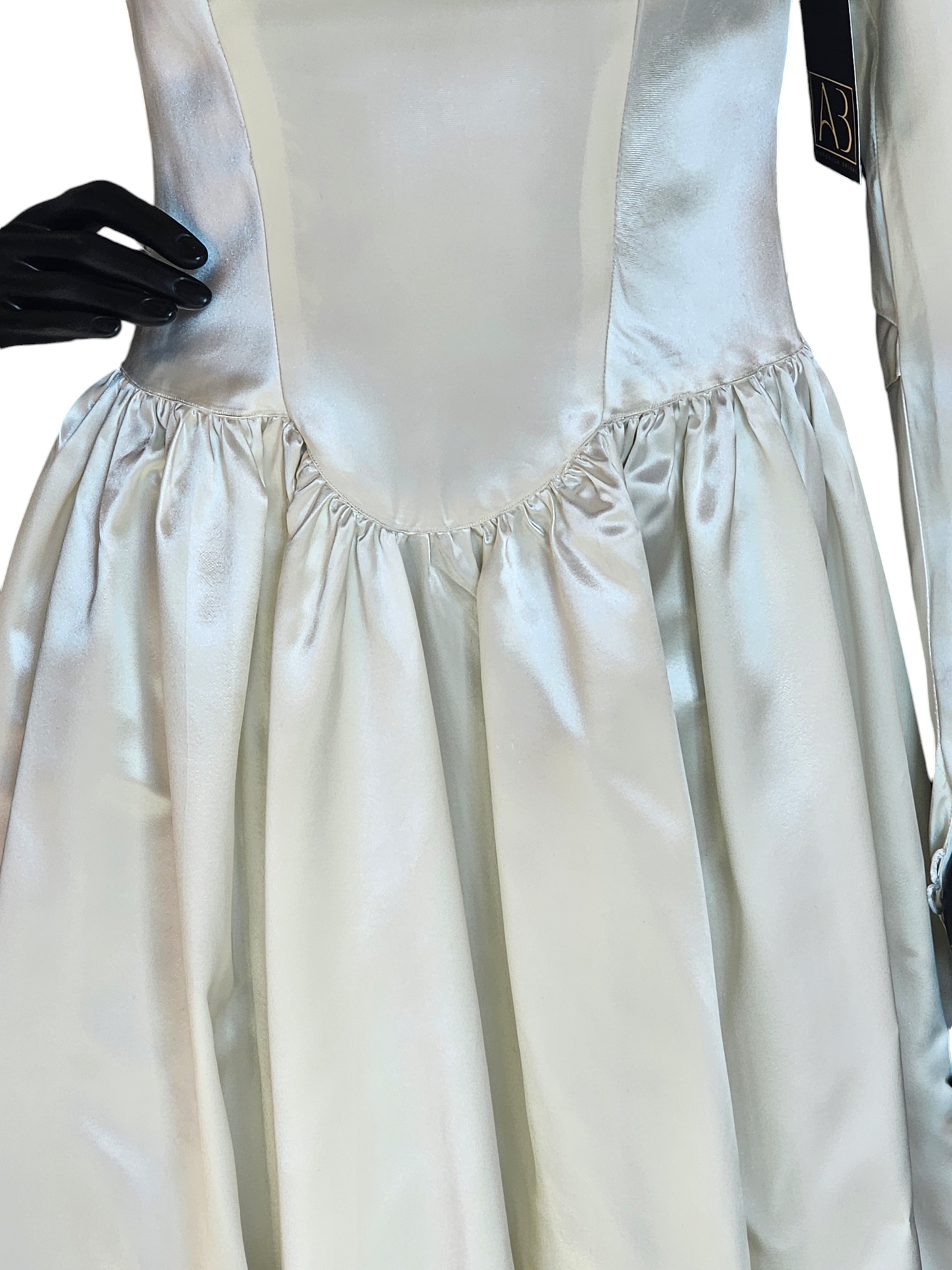 Vintage 40's Liquid Satin Illusion Neckline Wedding Gown