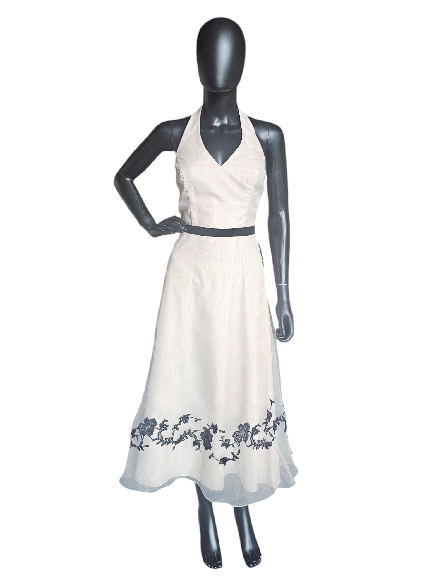 Ivory/Black Embroidered Halter - Davids Bridal Arabella Bridal Ivory/Black Embroidered Halter - Davids Bridal Arabella Bridal