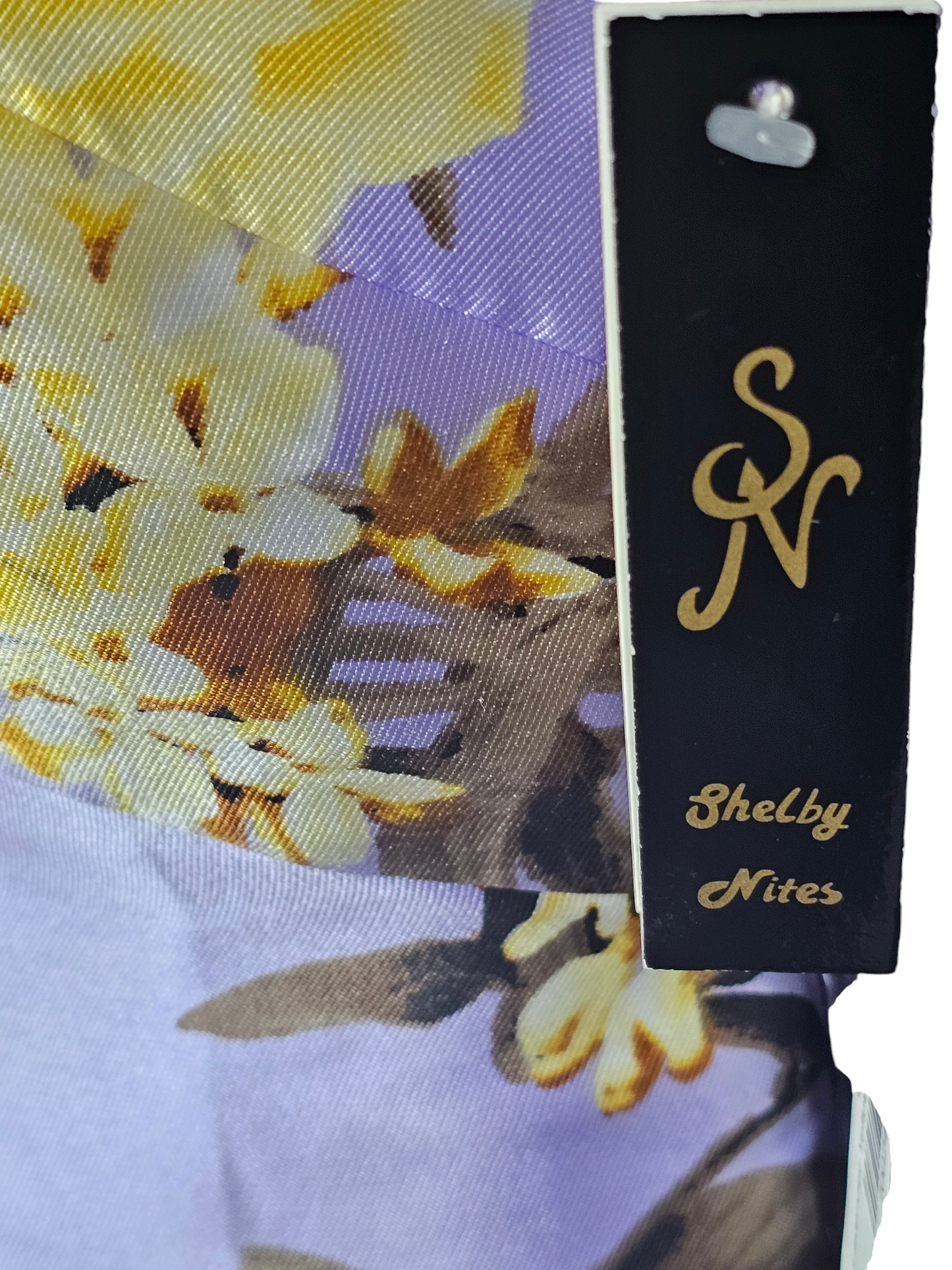 Lavender Yellow FLoral V-Neck - Shelby Nites NWT