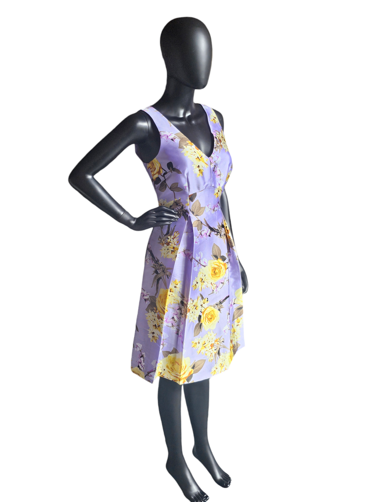 Lavender Yellow FLoral V-Neck - Shelby Nites NWT