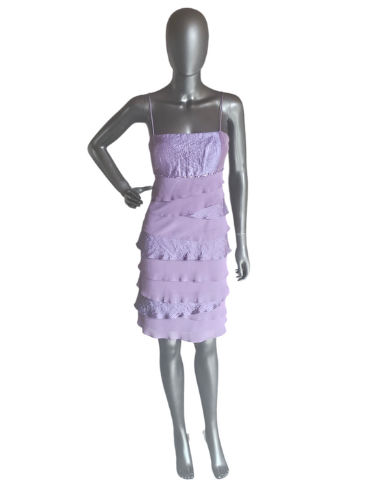 Purple Metallic Tiered Spaghetti Strap - SL Fashions