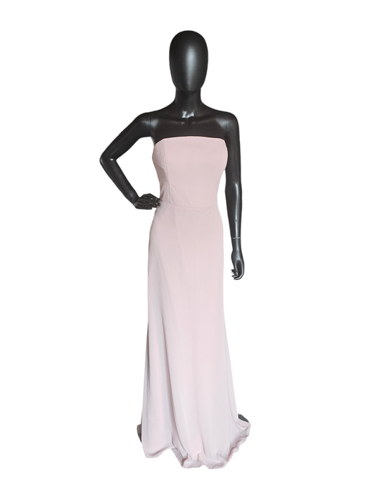 Blush Chiffon Strapless Full Length Formal Gown - Hayley Paige