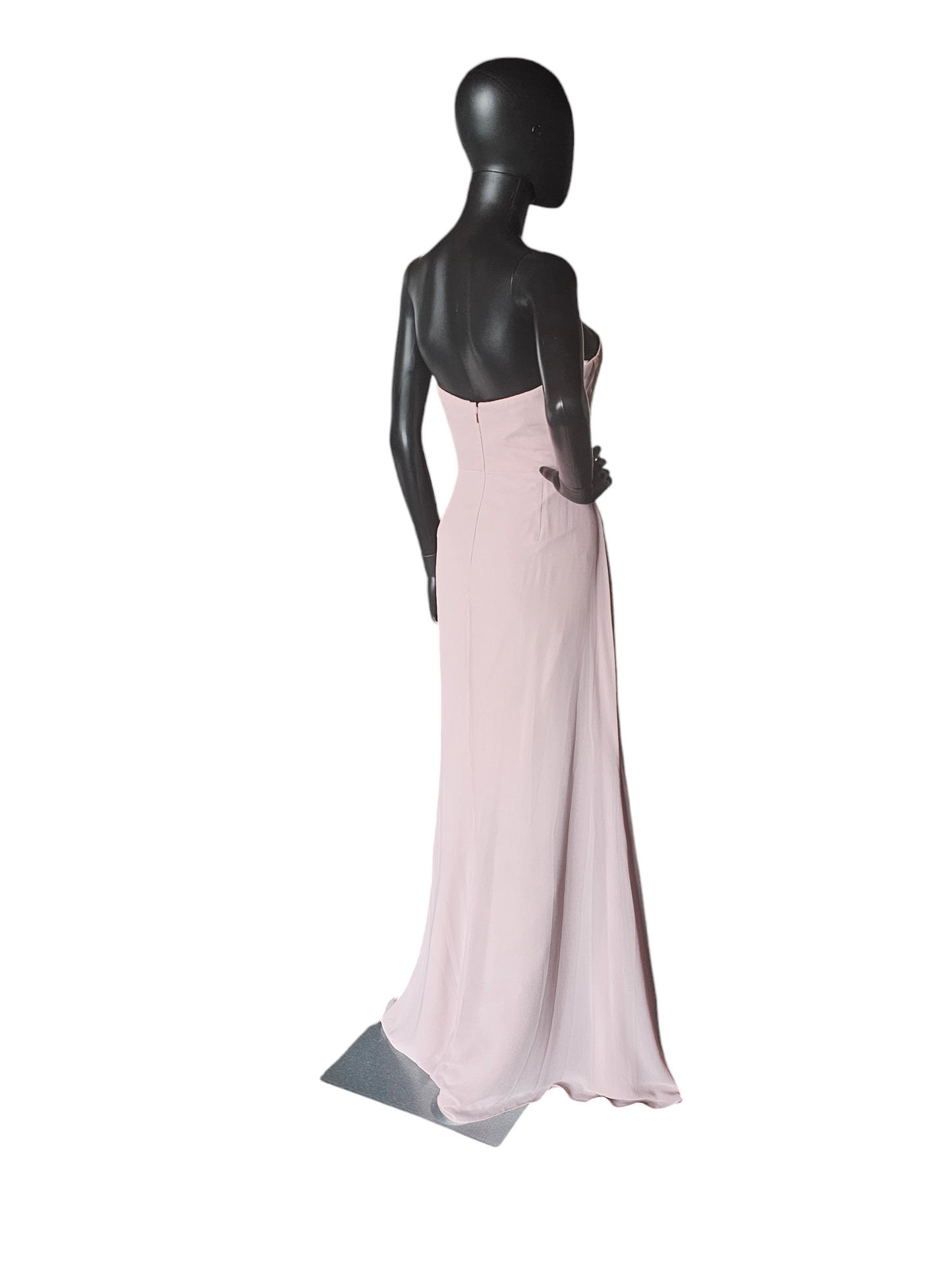 Blush Chiffon Strapless Full Length Formal Gown - Hayley Paige