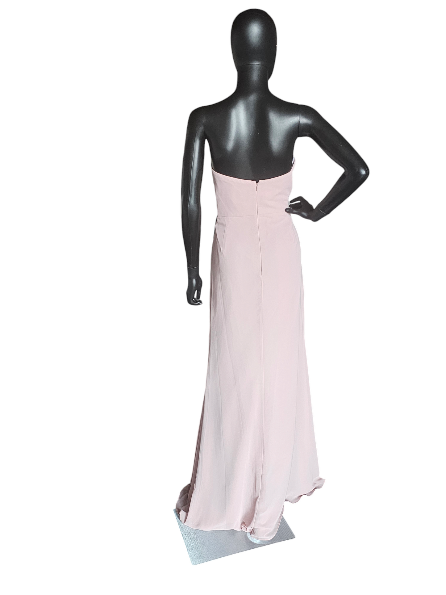 Blush Chiffon Strapless Full Length Formal Gown - Hayley Paige