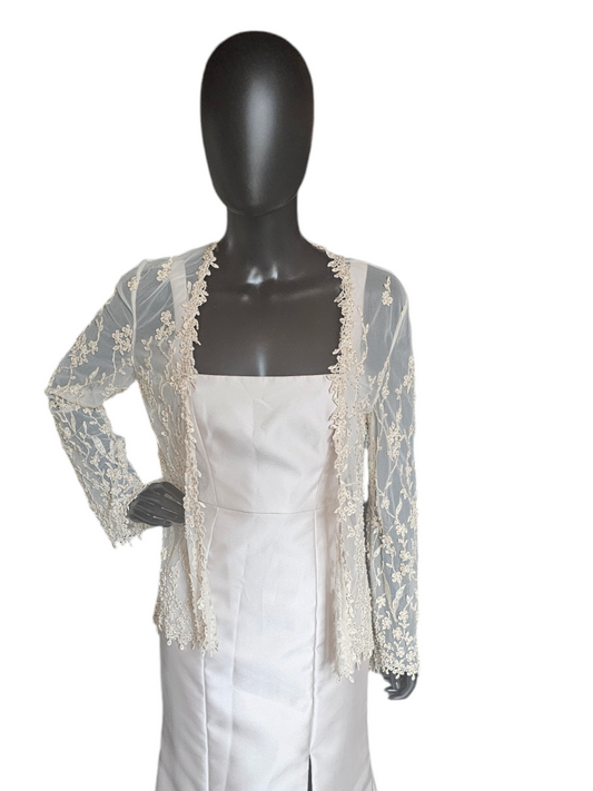 Ivory/Champagne Floral Beaded Jacket