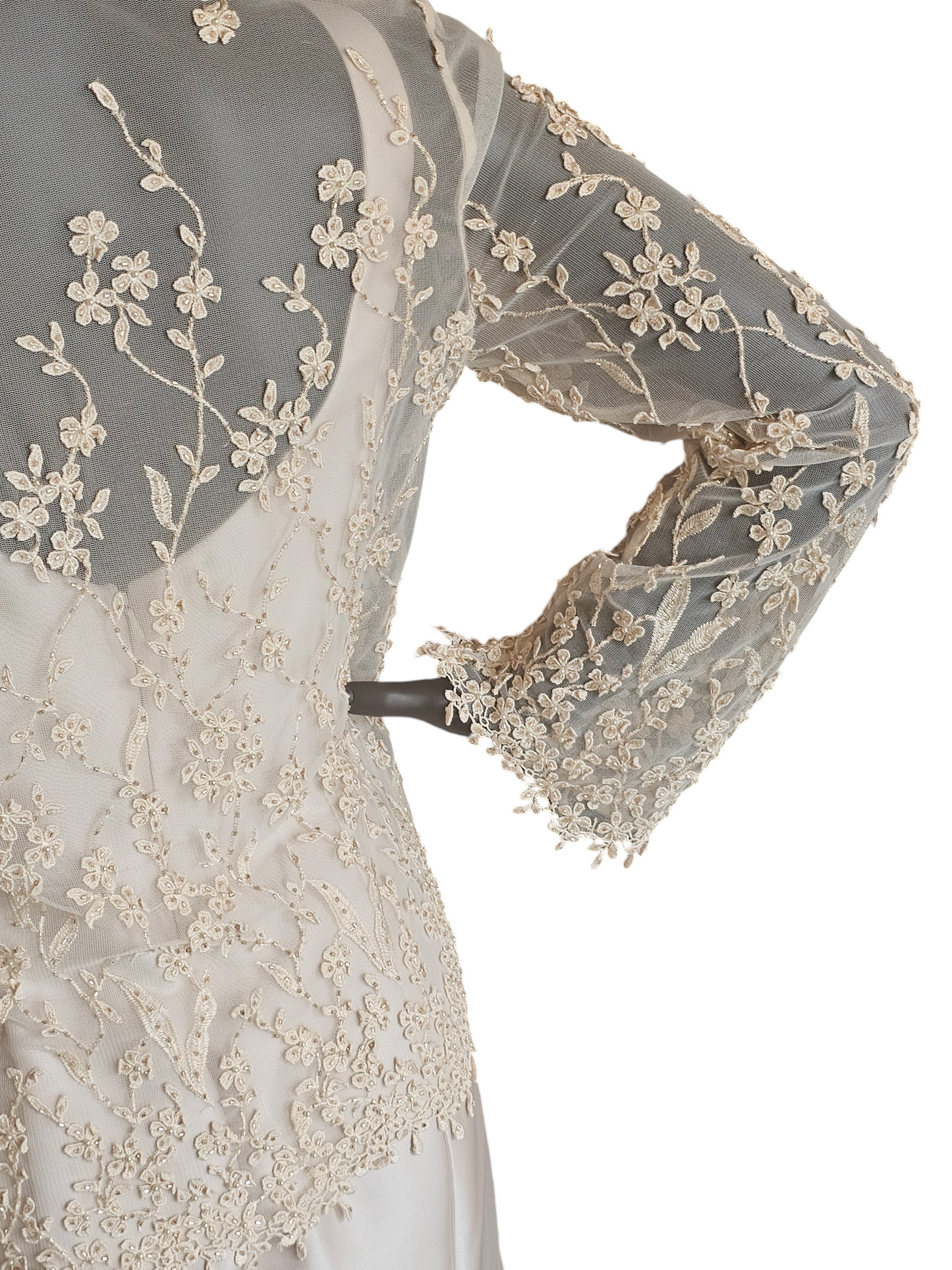 Ivory/Champagne Floral Beaded Jacket