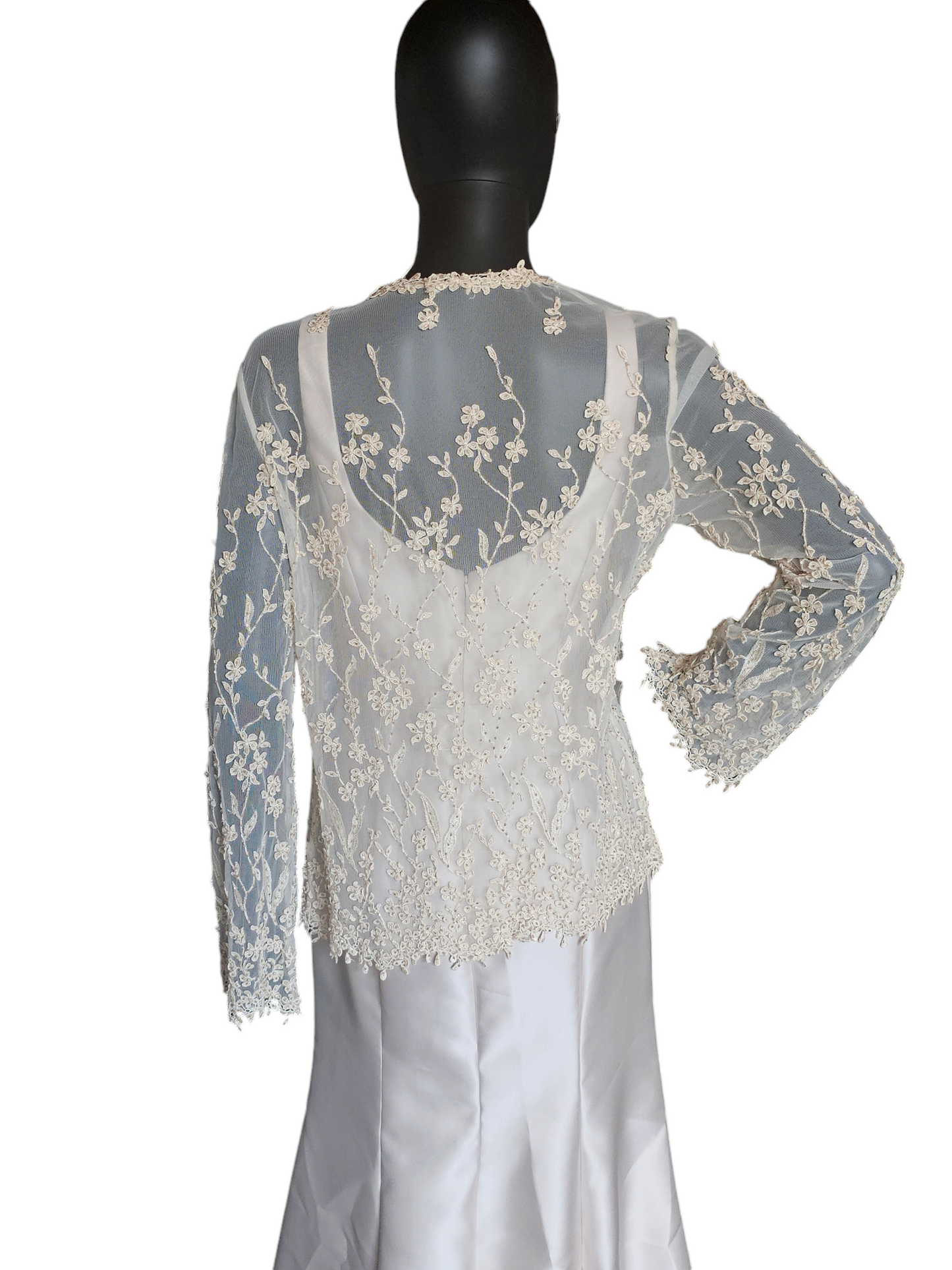 Ivory/Champagne Floral Beaded Jacket