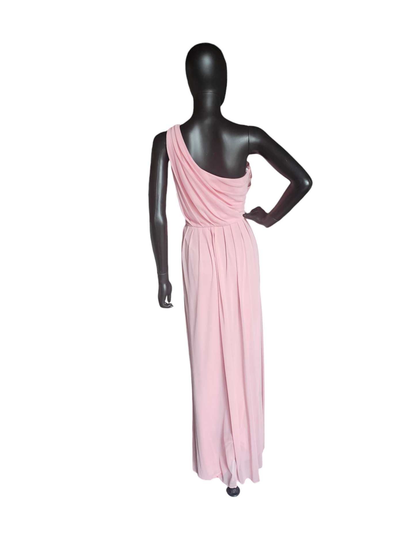 Pink One Shoulder Draped Formal Dress - Alfred Sung