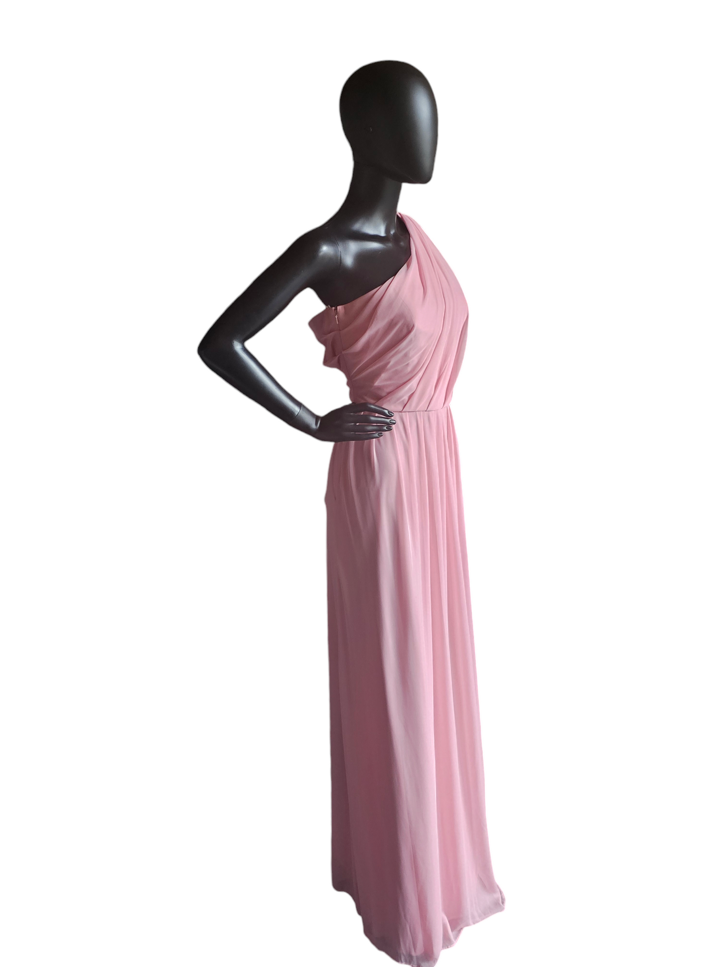 Pink One Shoulder Draped Formal Dress - Alfred Sung