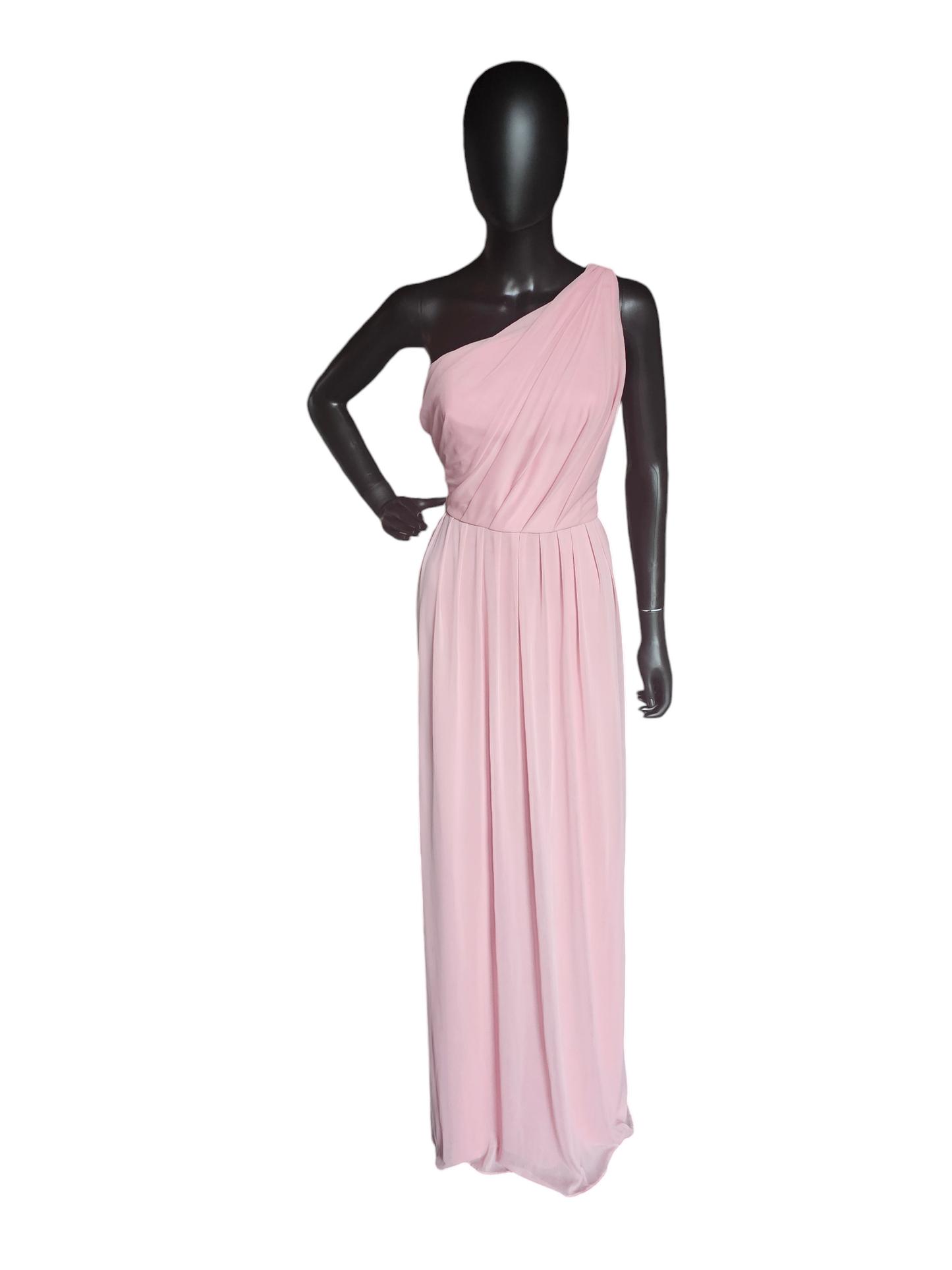 Pink One Shoulder Draped Formal Dress - Alfred Sung