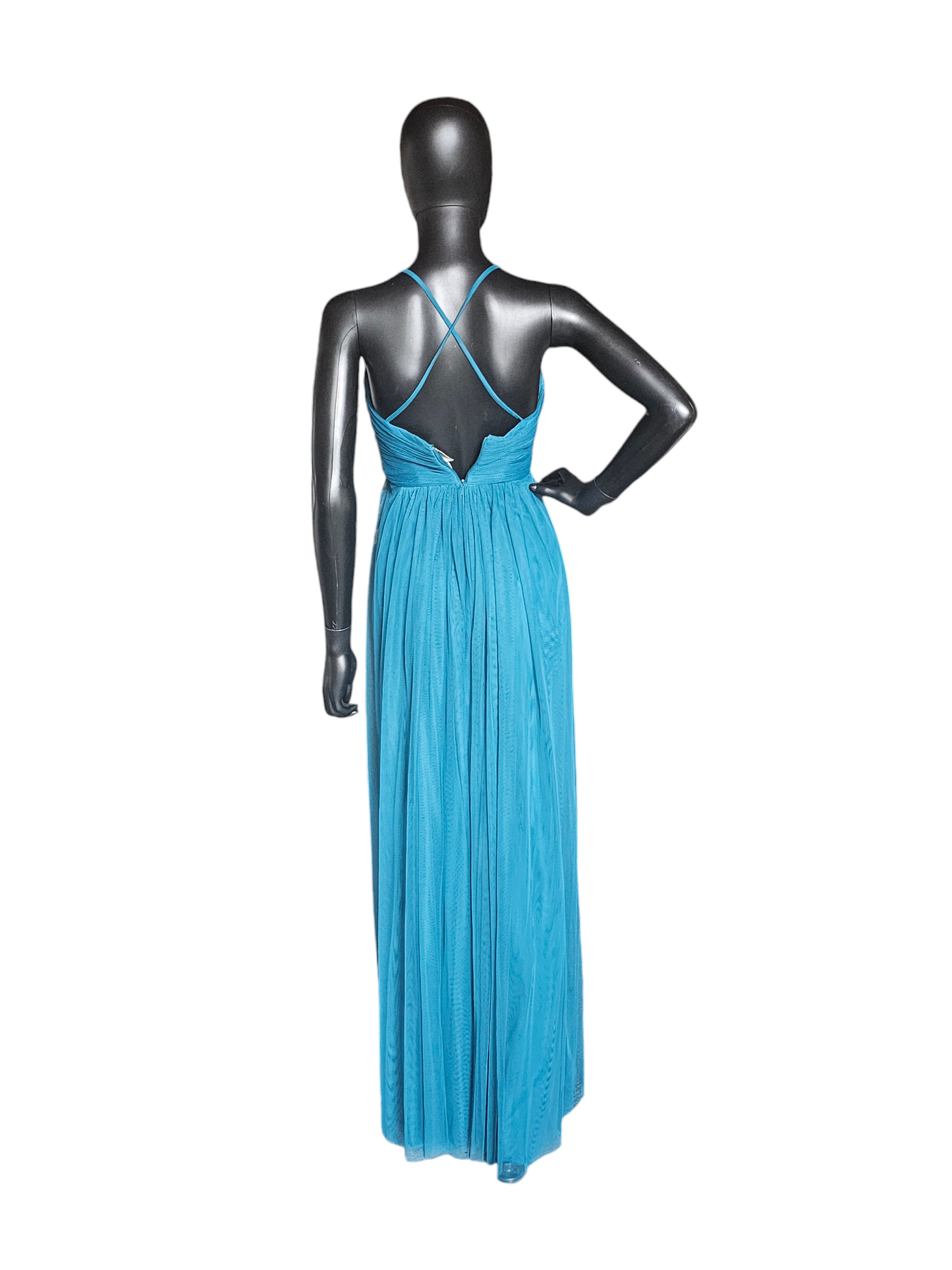 Teal Net Sweetheart Wrapped Neckline - WTOO