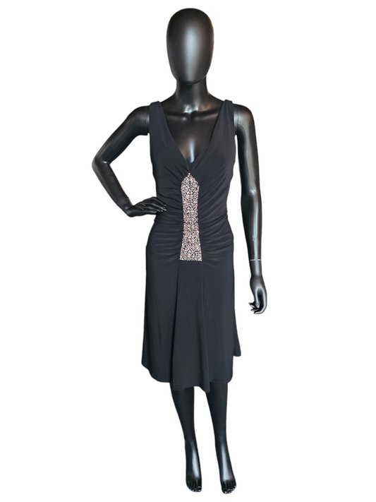 Black Center Ruched Cocktail Dress - Onyx Nite