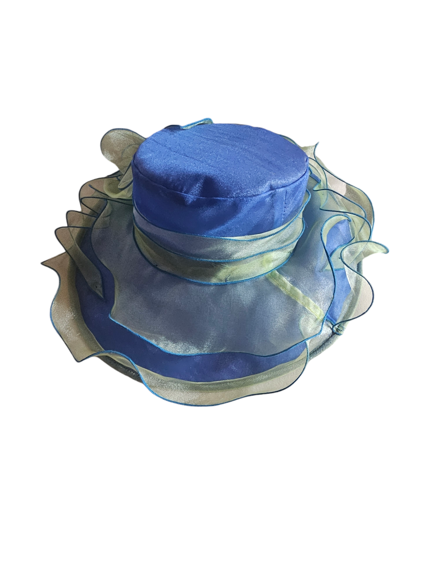 Blue/Green Organza Church/Derby Hat - Forbusite