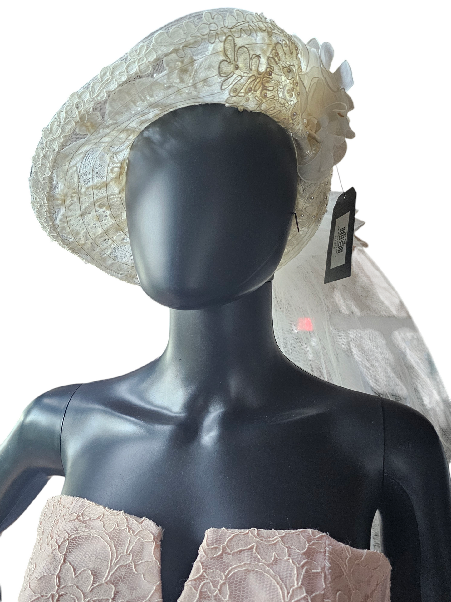 Ivory Lace Brim Hat