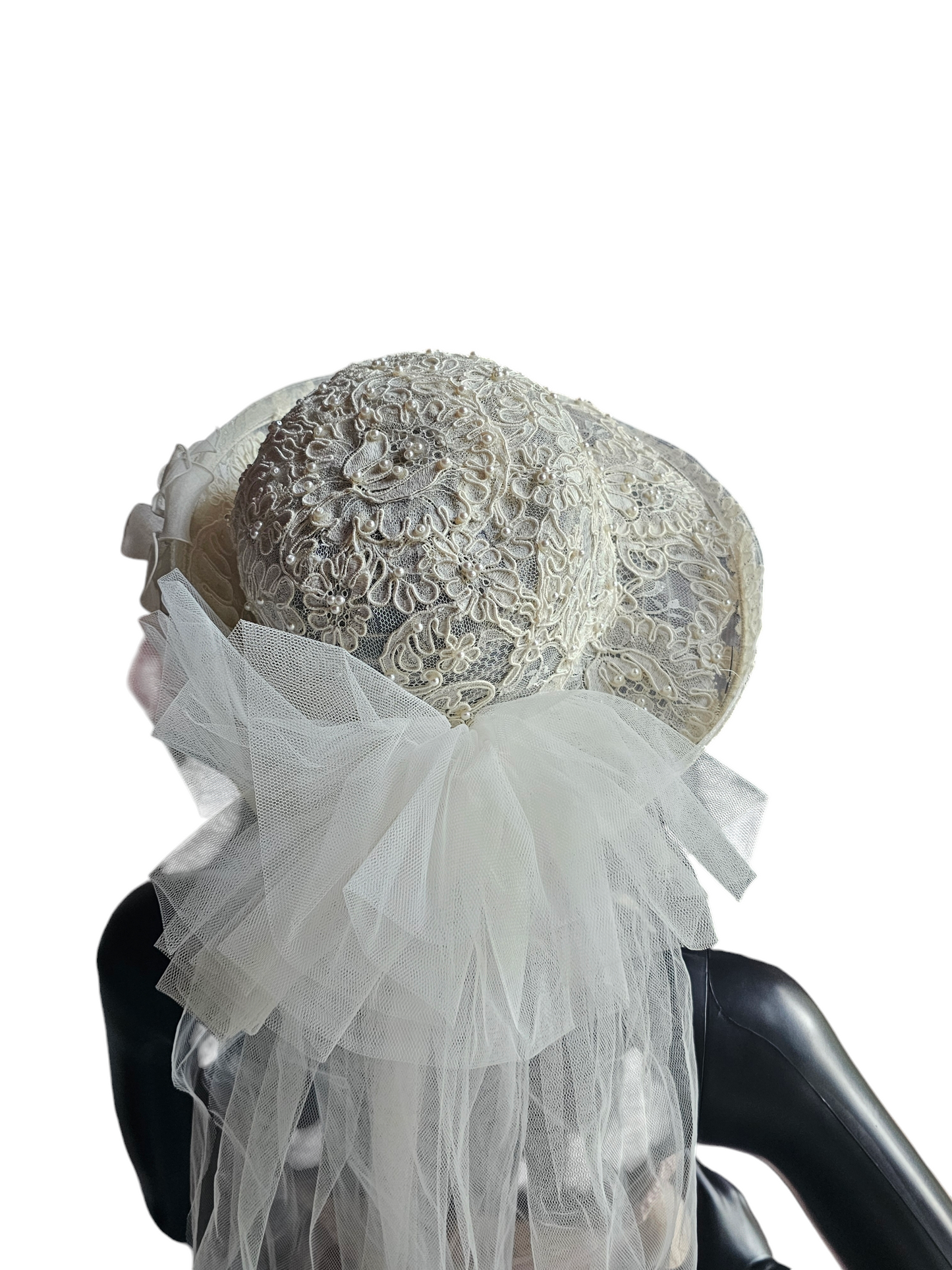 Ivory Lace Brim Hat