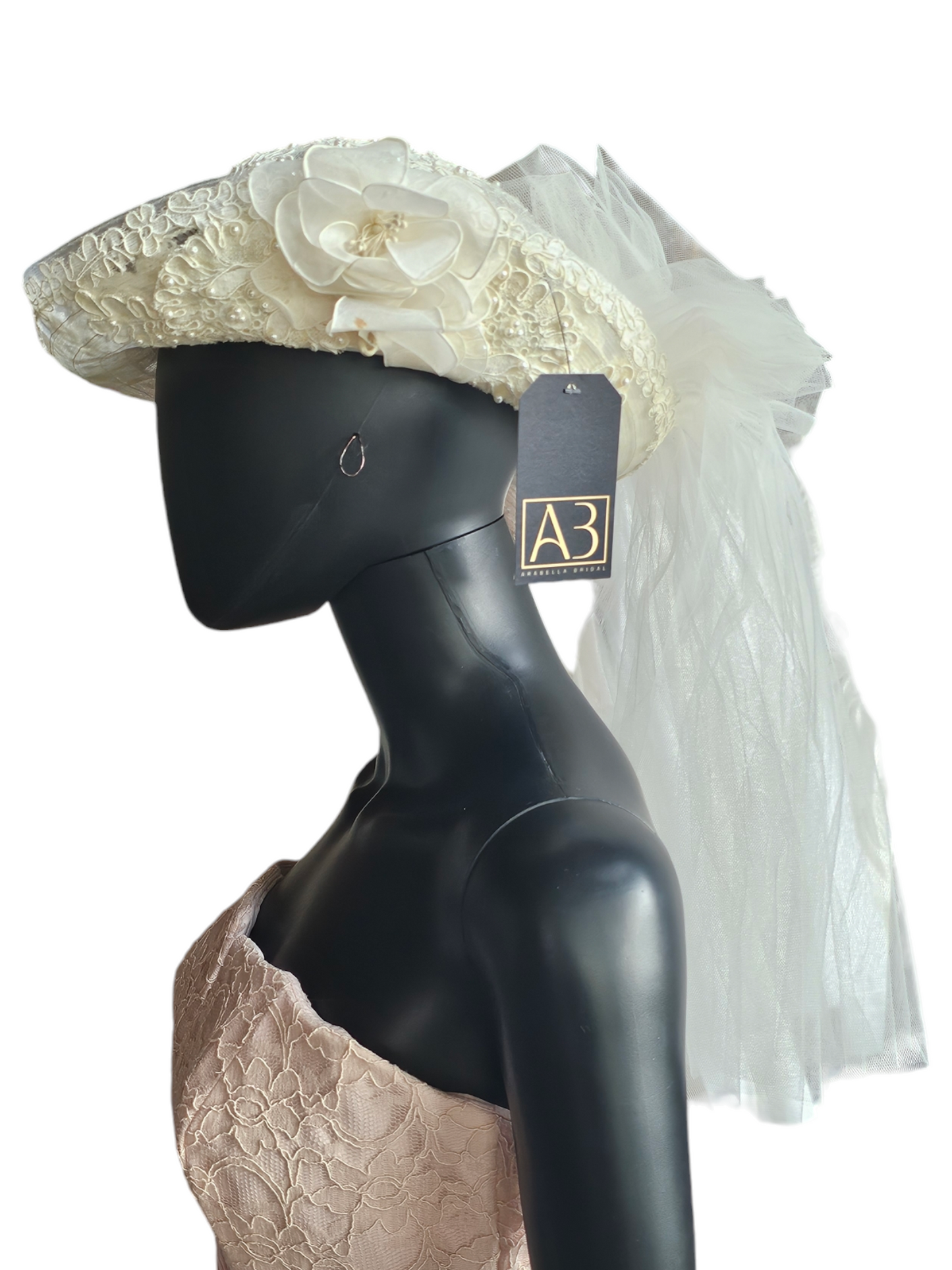 Ivory Lace Brim Hat