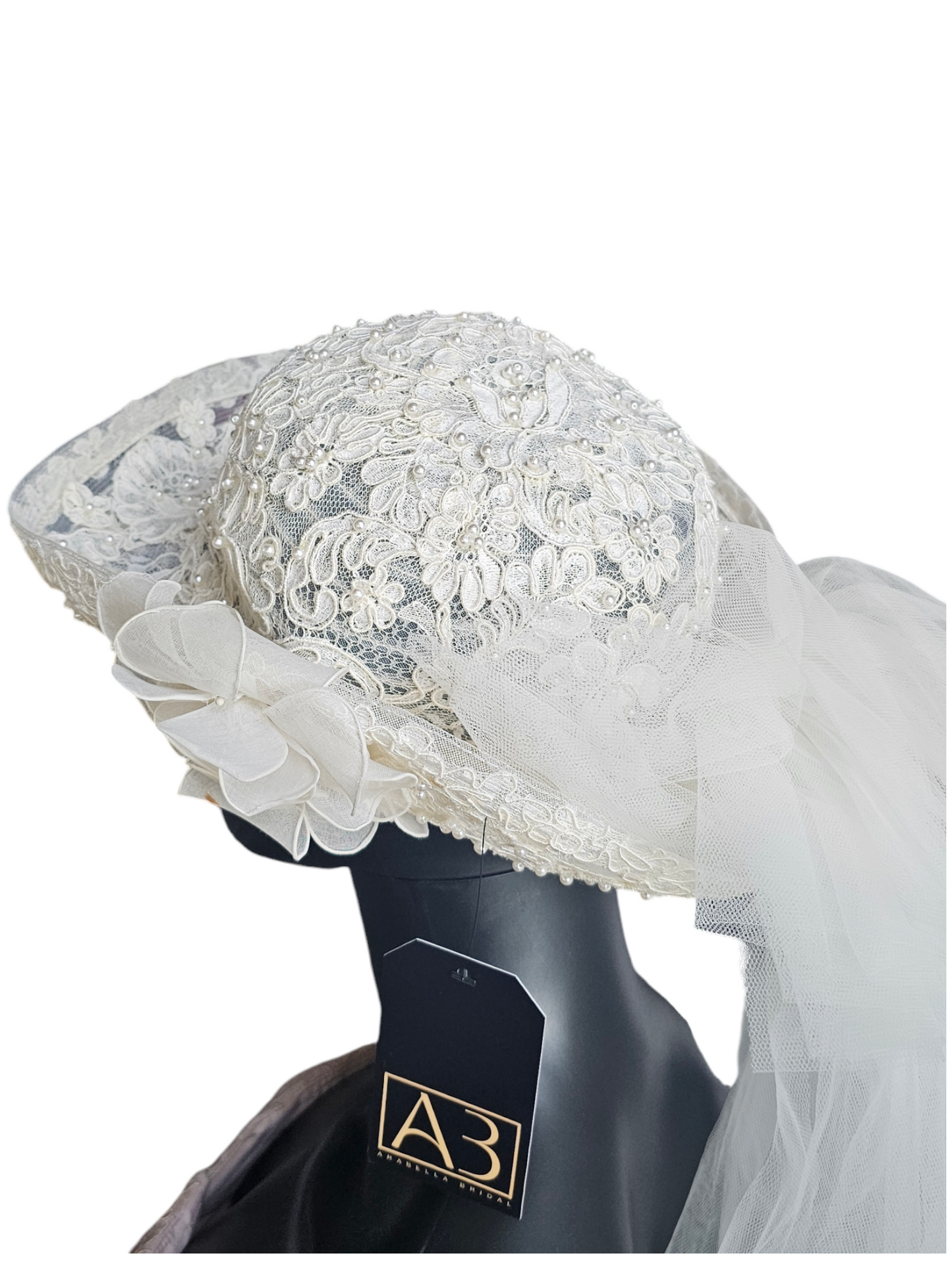 Ivory Lace Brim Hat