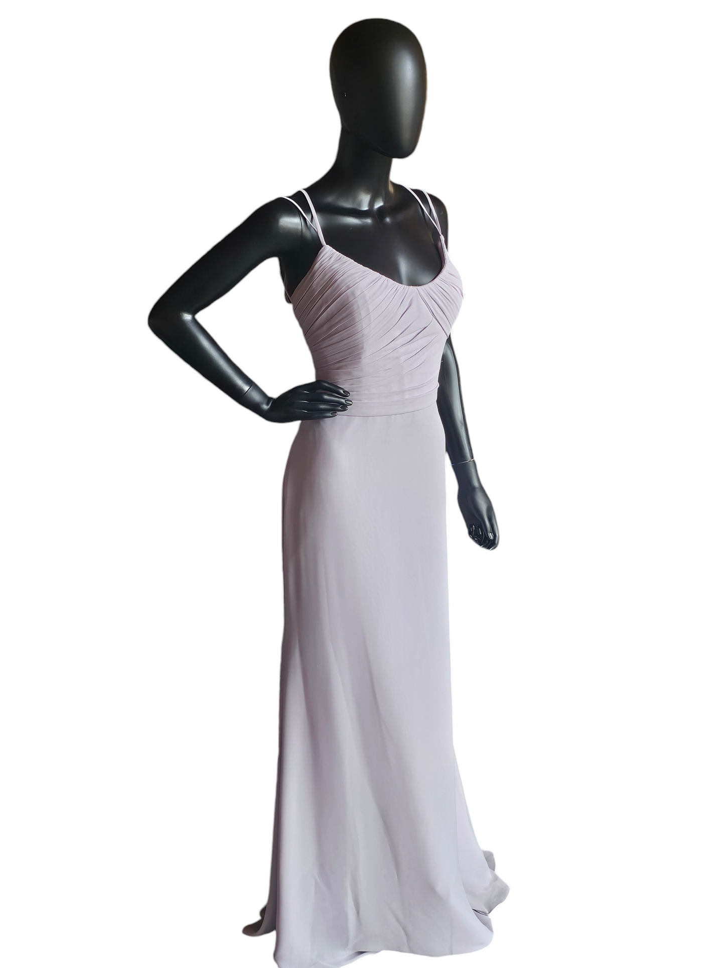 Lavender Chiffon Scoop Neck Gown - Hayley Paige