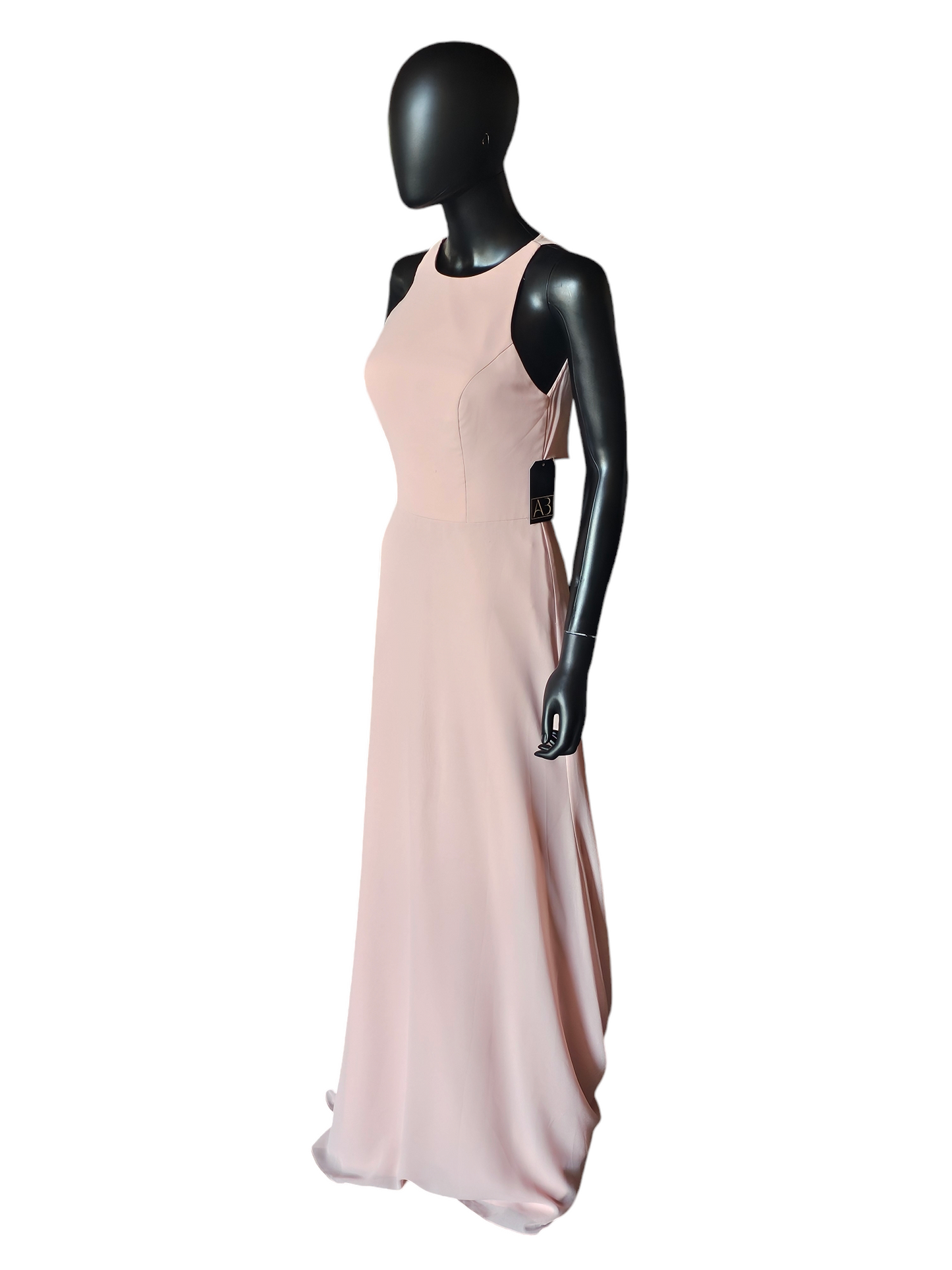 Blush Highneck Chiffon Halter Full Length Formal Gown - Hayley Paige