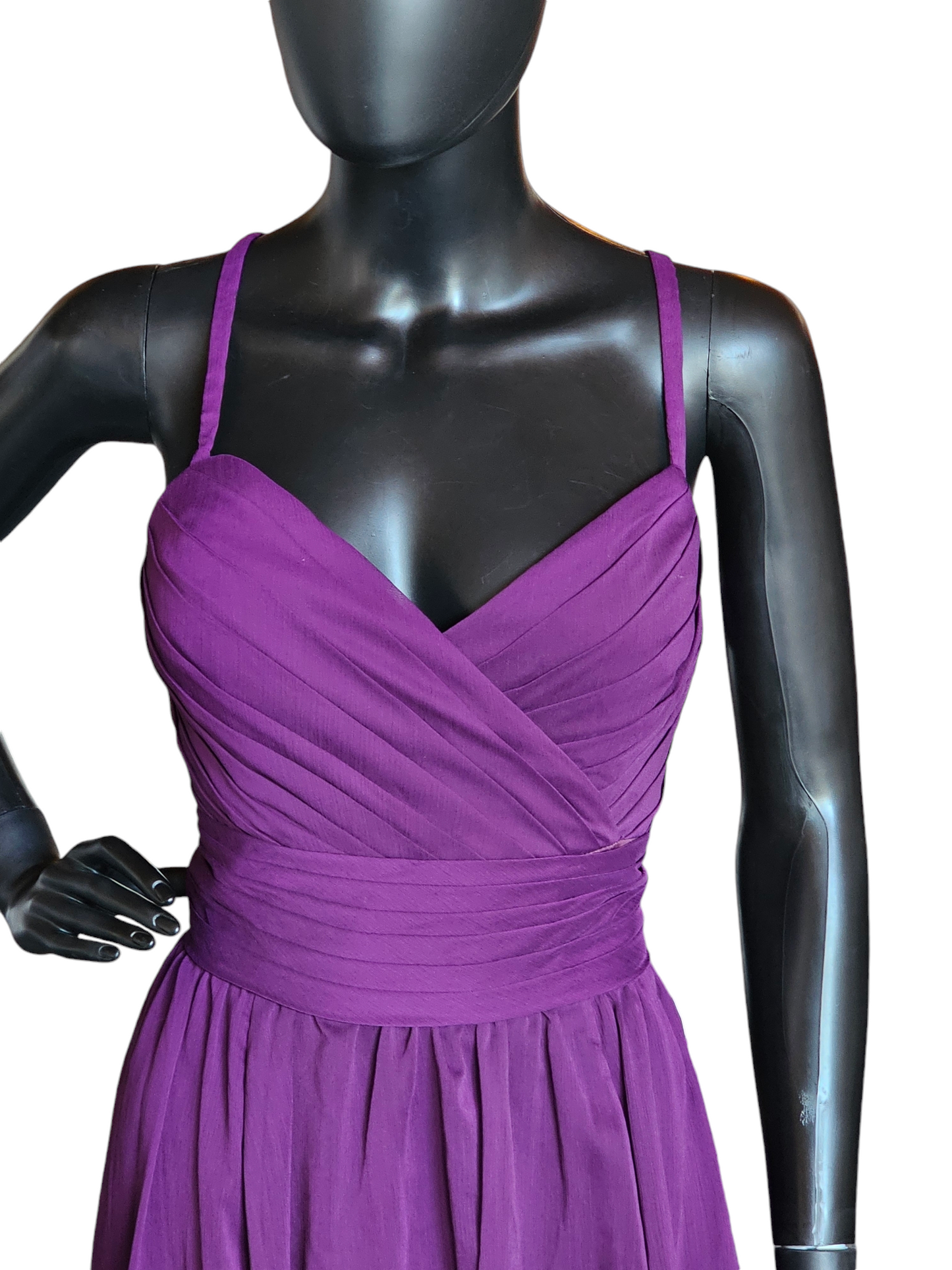 Plum Crepe Chiffon Bridesmaid Dress - Angelina Faccenda