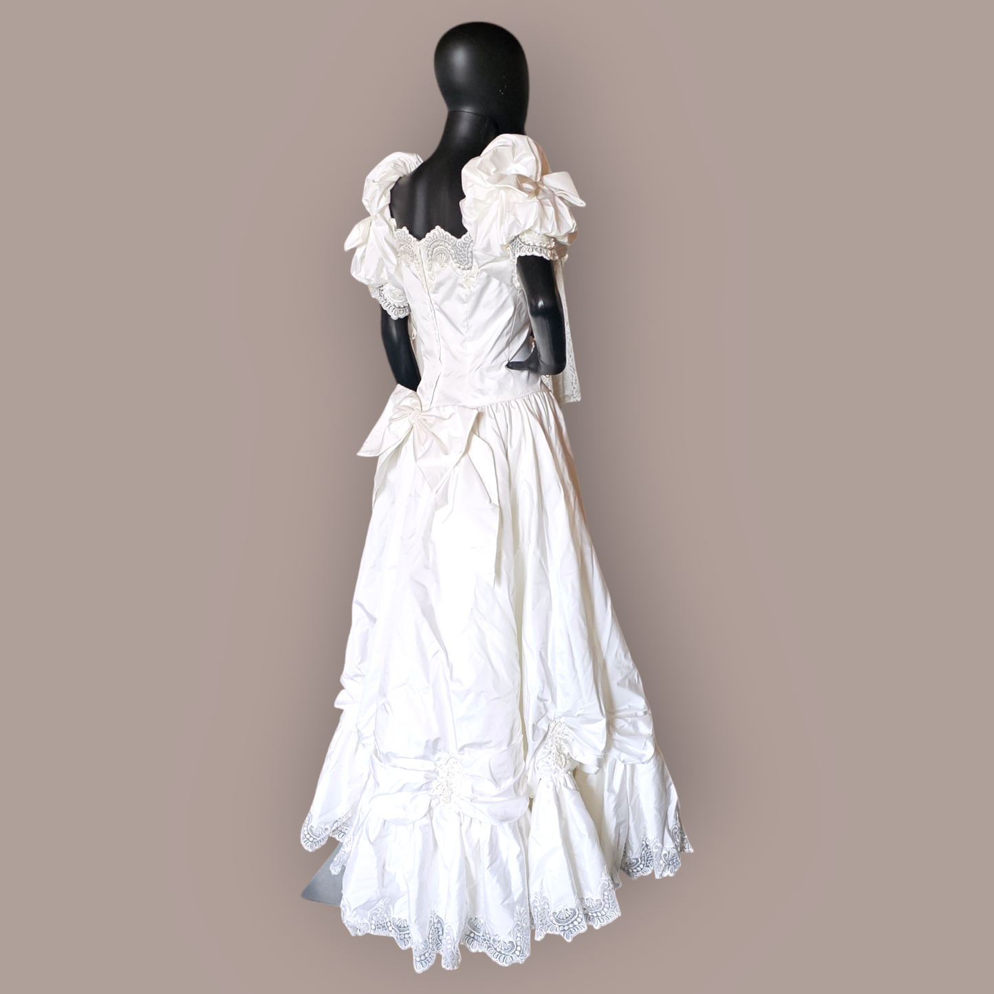 Vintage 80's Basque Waist Wedding Gown