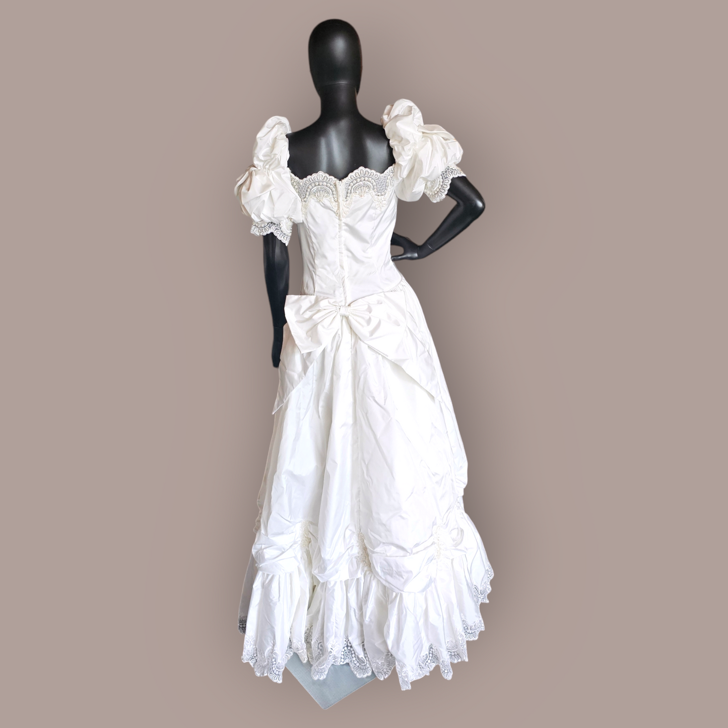 Vintage 80's Basque Waist Wedding Gown