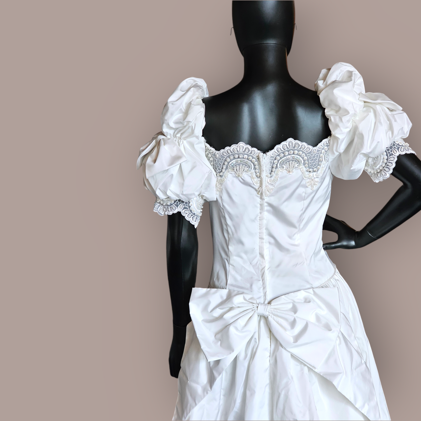 Vintage 80's Basque Waist Wedding Gown