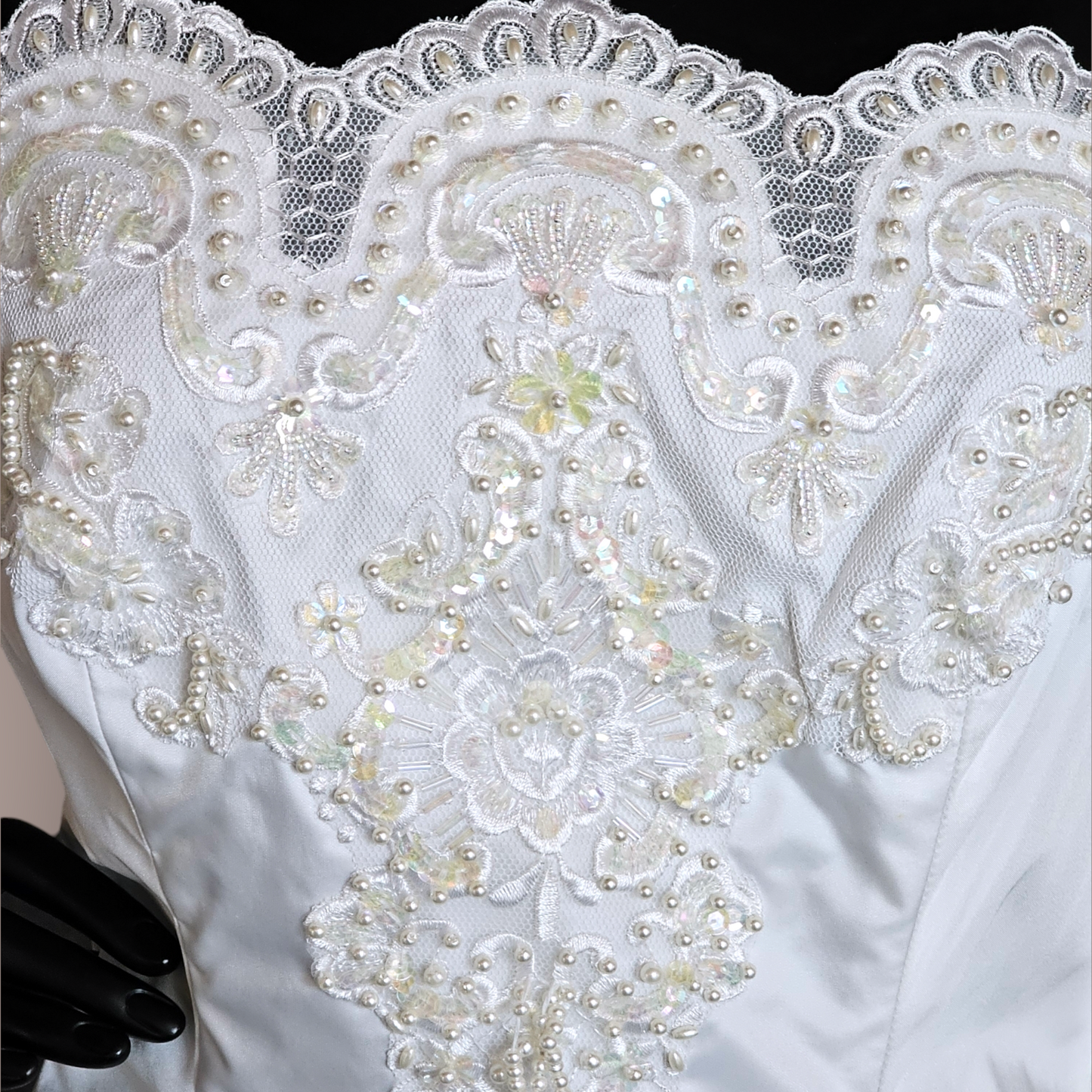 Vintage 80's Basque Waist Wedding Gown