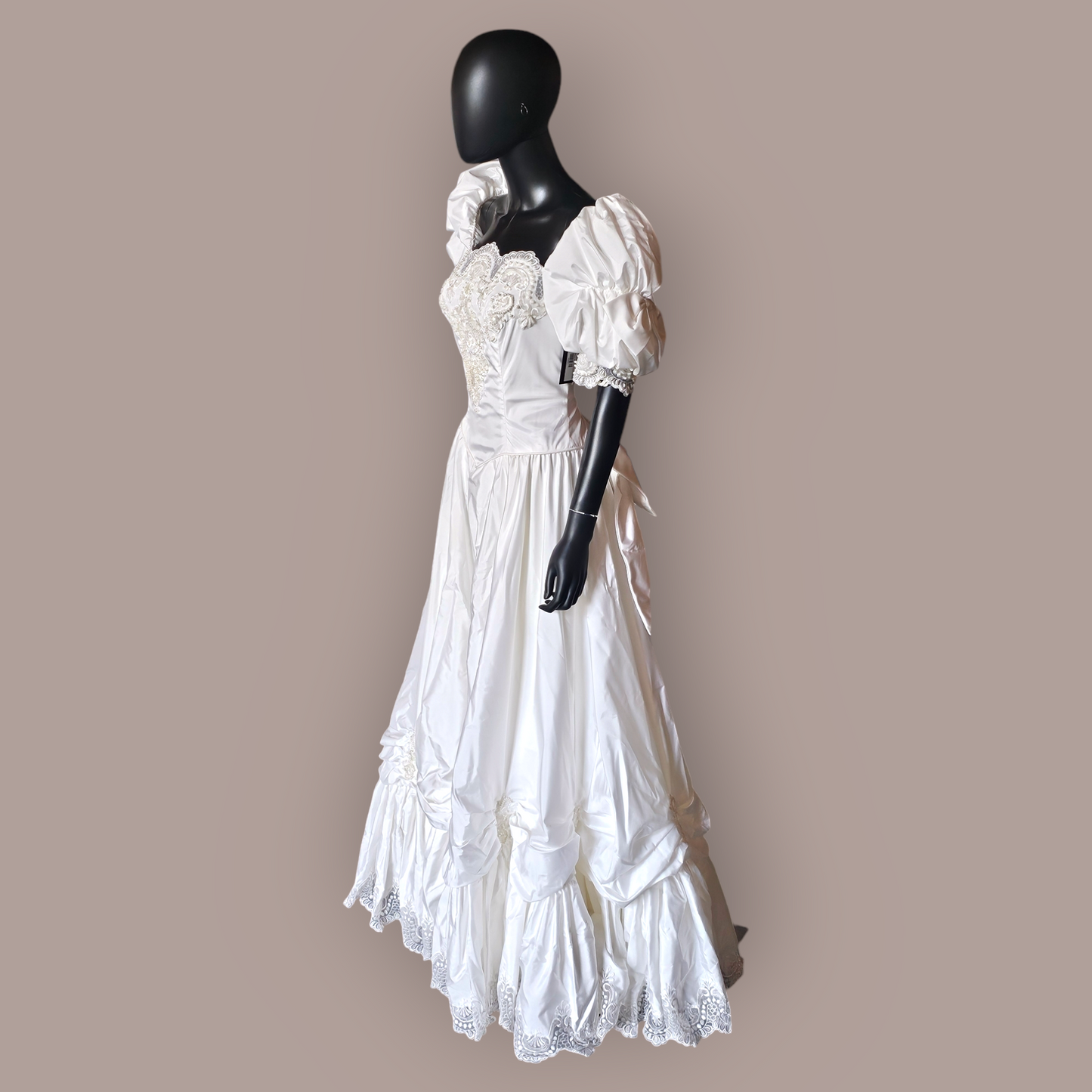 Vintage 80's Basque Waist Wedding Gown