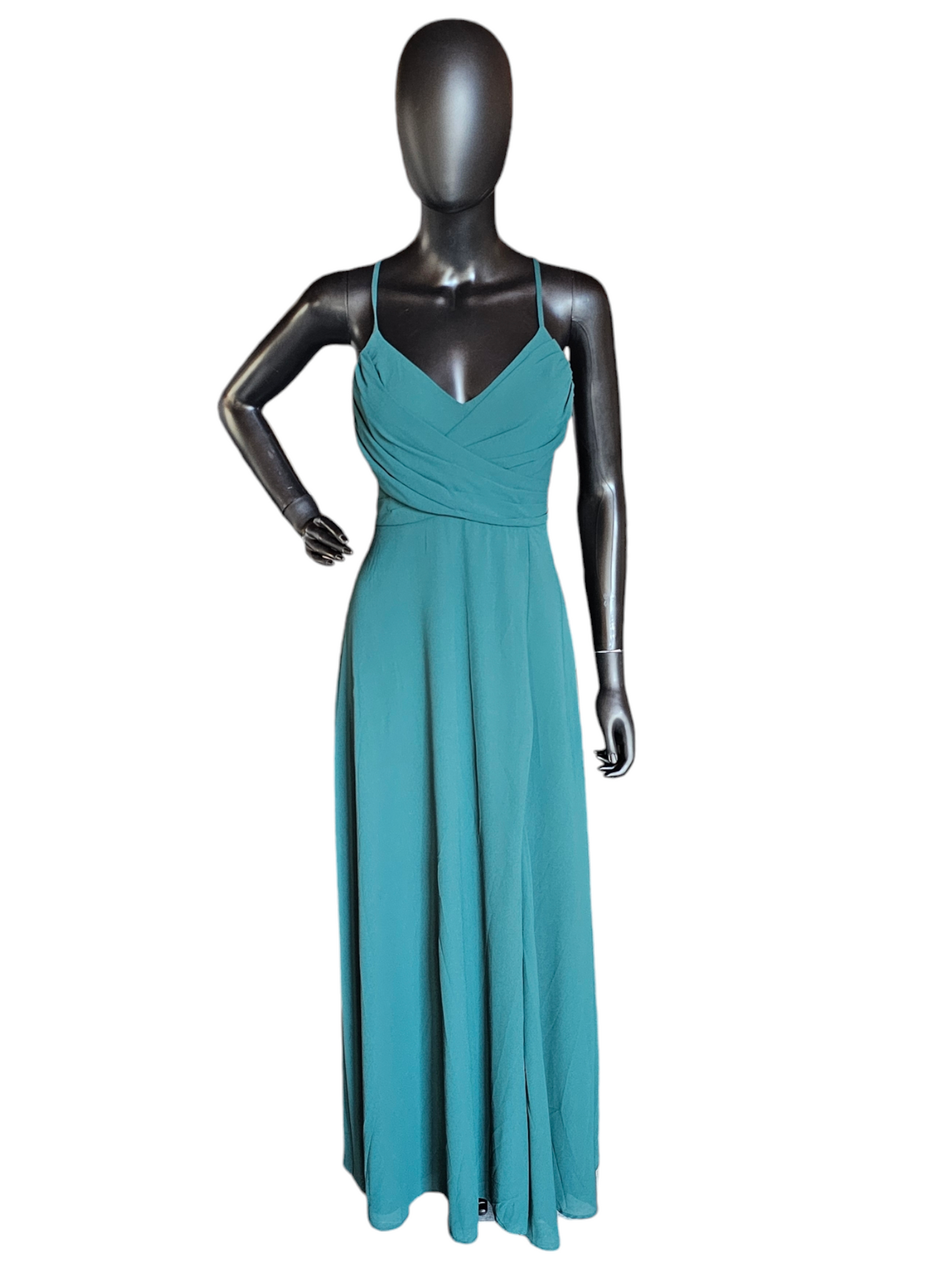 Forest Green Crepe V-Neck Maxi Dress - Lulus - NWT