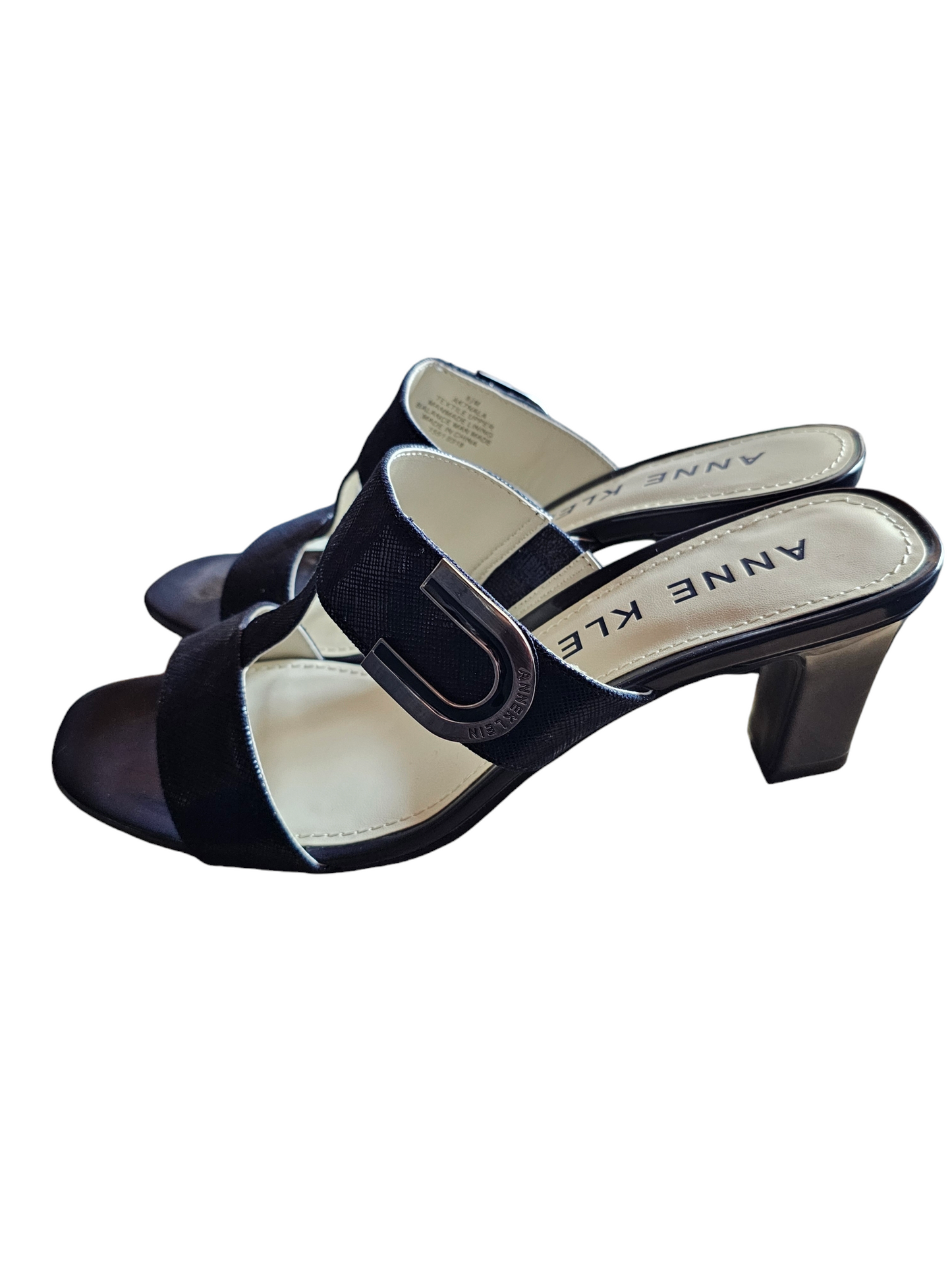 Navy Double Trap Slide Sandal - Anne Klein