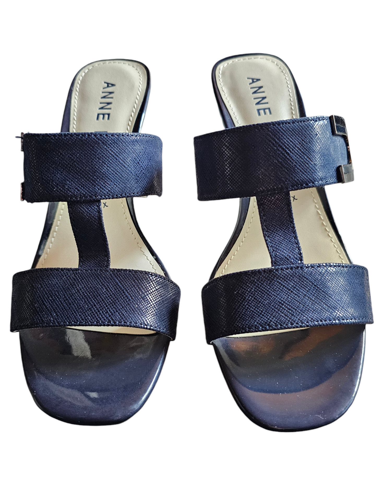 Navy Double Trap Slide Sandal - Anne Klein