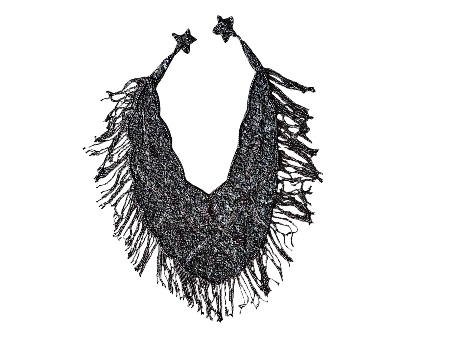 Black Beaded Shoulder Wrap/Capelet