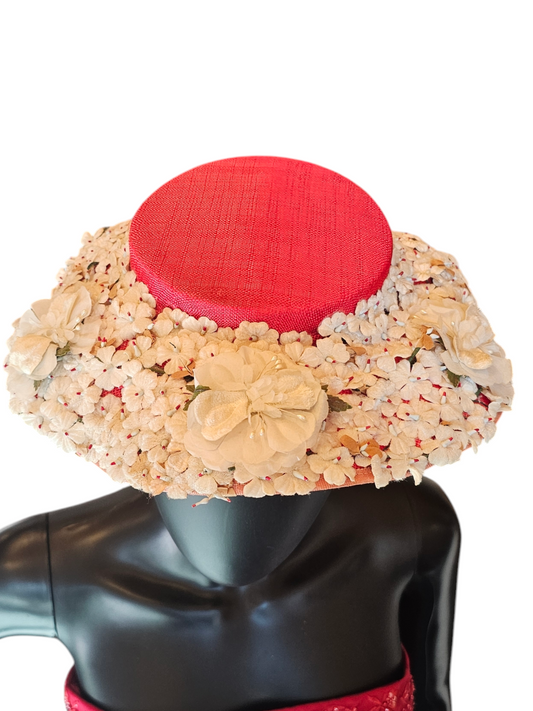 Vintage Red/Flower Hat