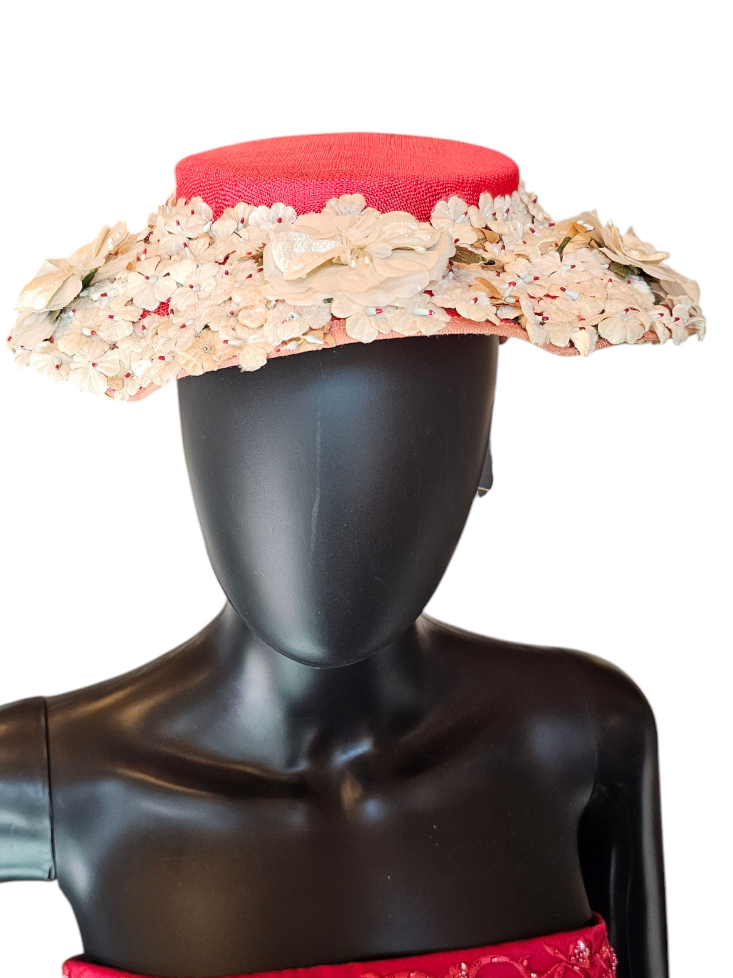 Vintage Red/Flower Hat