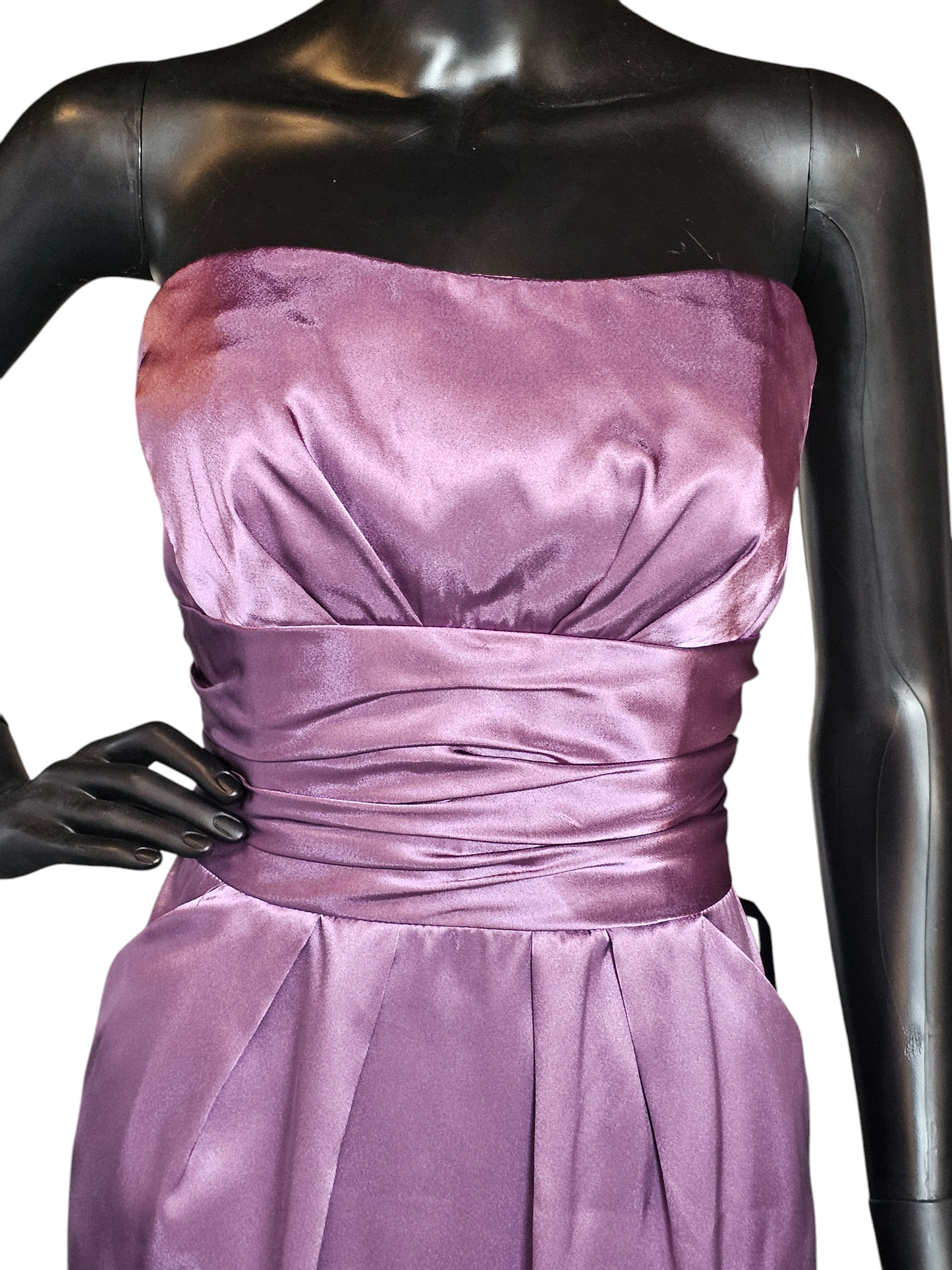 Purple Shimmer Satin Cocktail Dress W/Crop Jacket