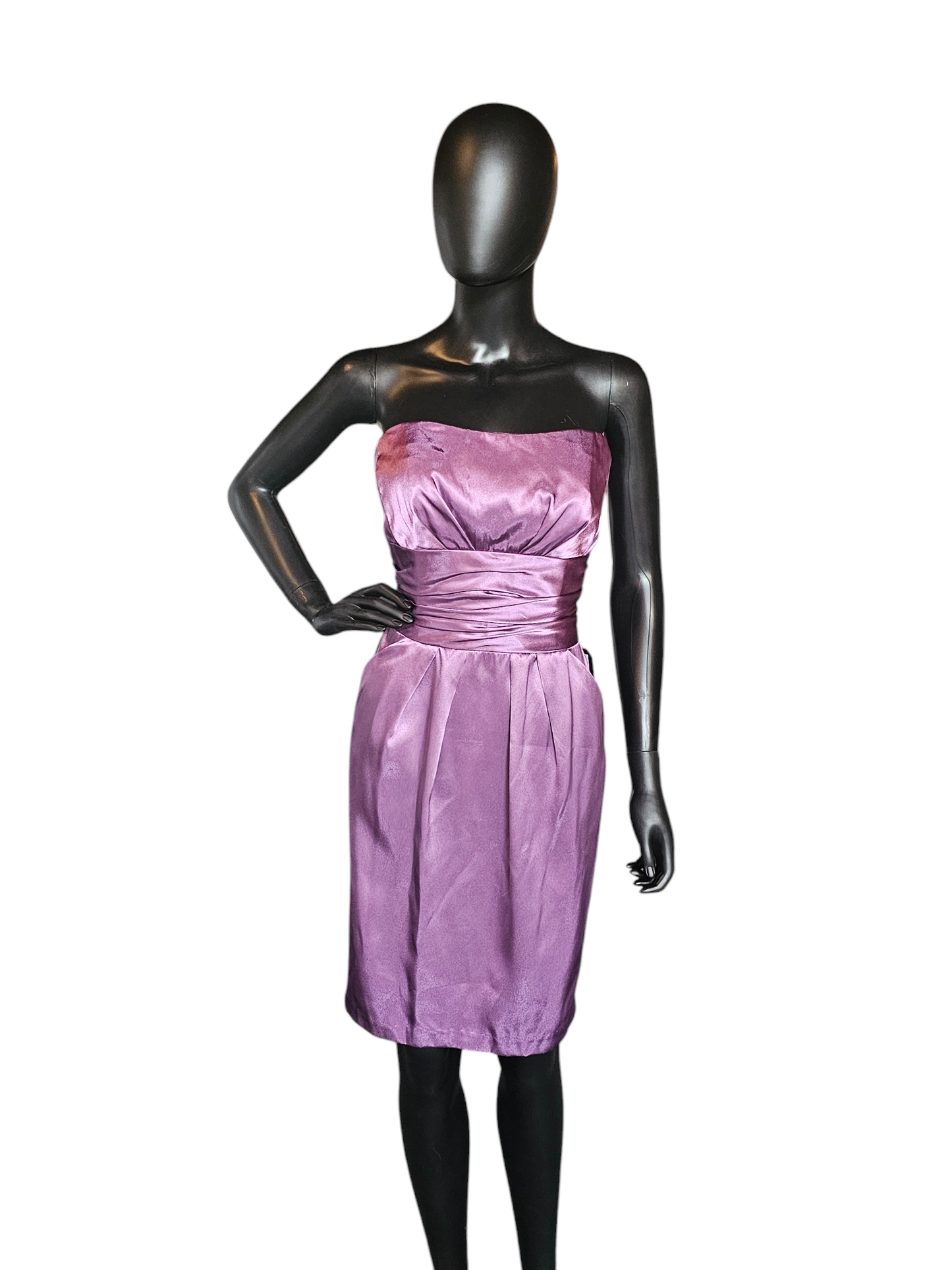 Purple Shimmer Satin Cocktail Dress W/Crop Jacket