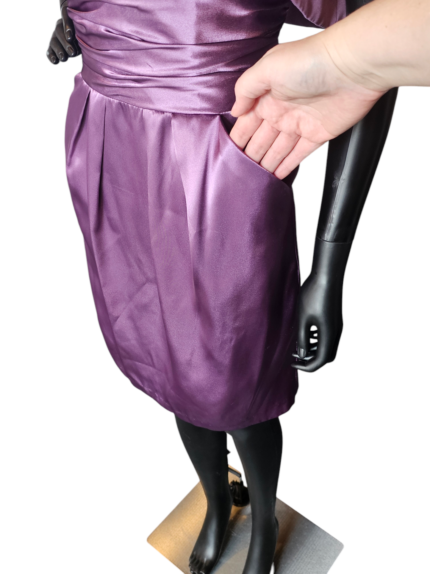 Purple Shimmer Satin Cocktail Dress W/Crop Jacket