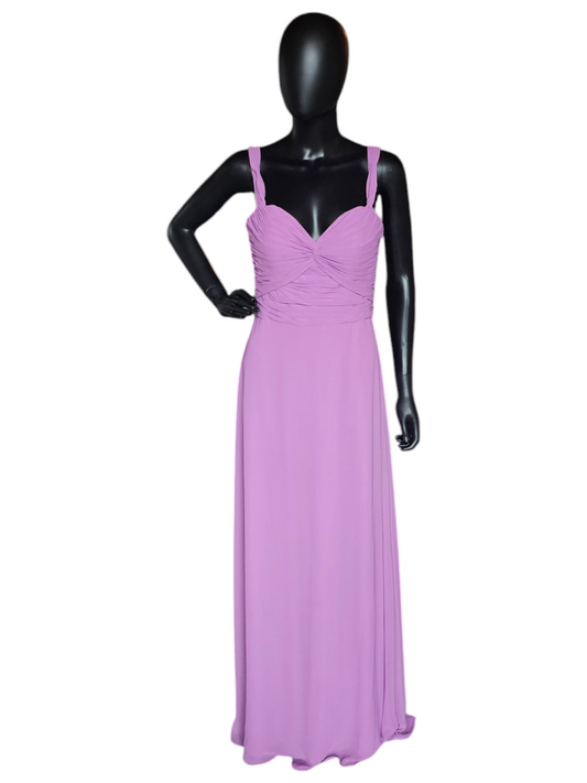 Violet Chiffon Ruched V-Neck Formal Dress - Mori Lee