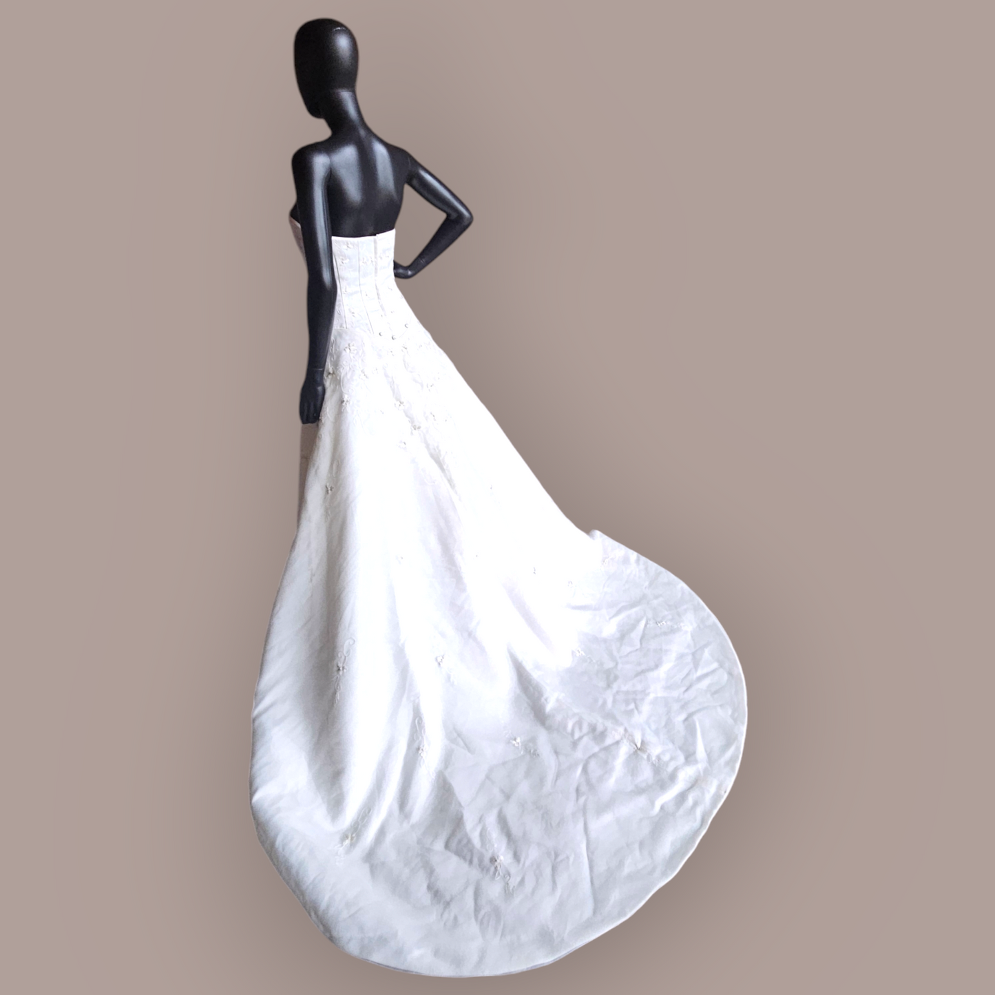 Strapless Embroidered A-Line Wedding Gown - Nu Mode