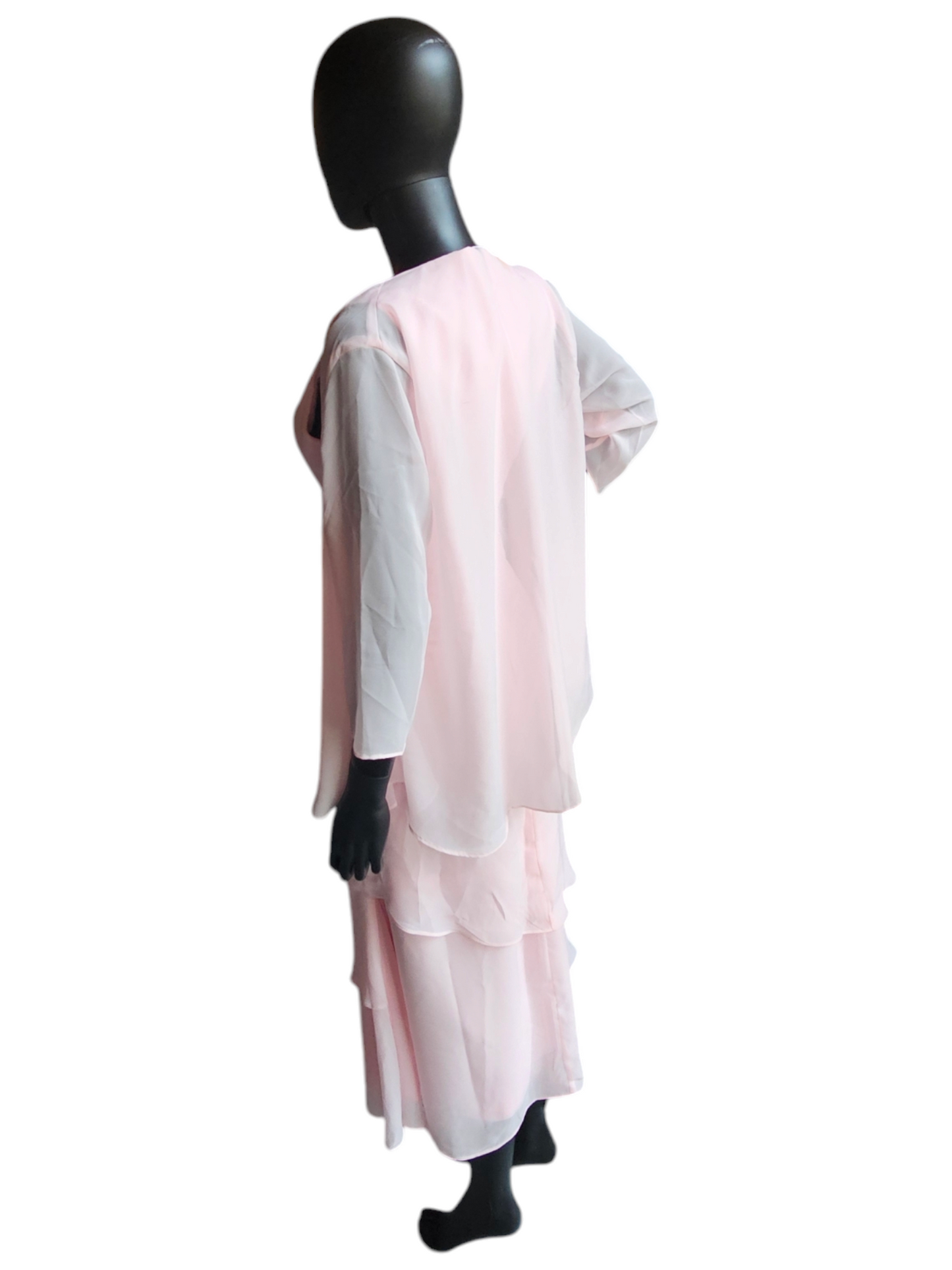 Pink Ankle Tiered Chiffon W/Jacket - Lavetir