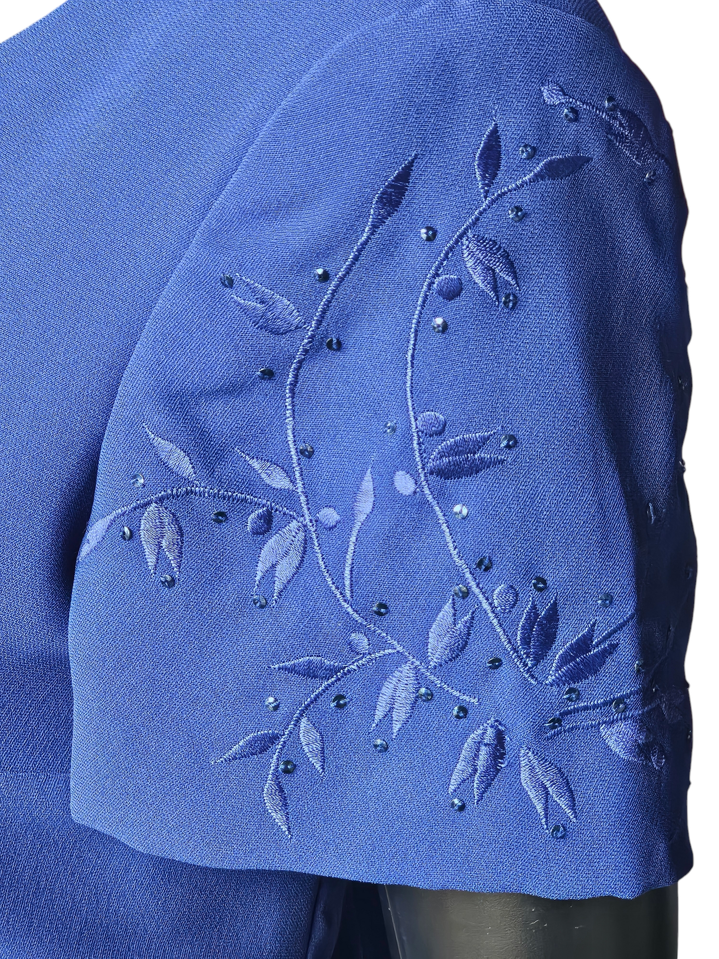 Royal Blue Embroidered Cap Sleeve Sheath Formal Dress - Donna Morgan