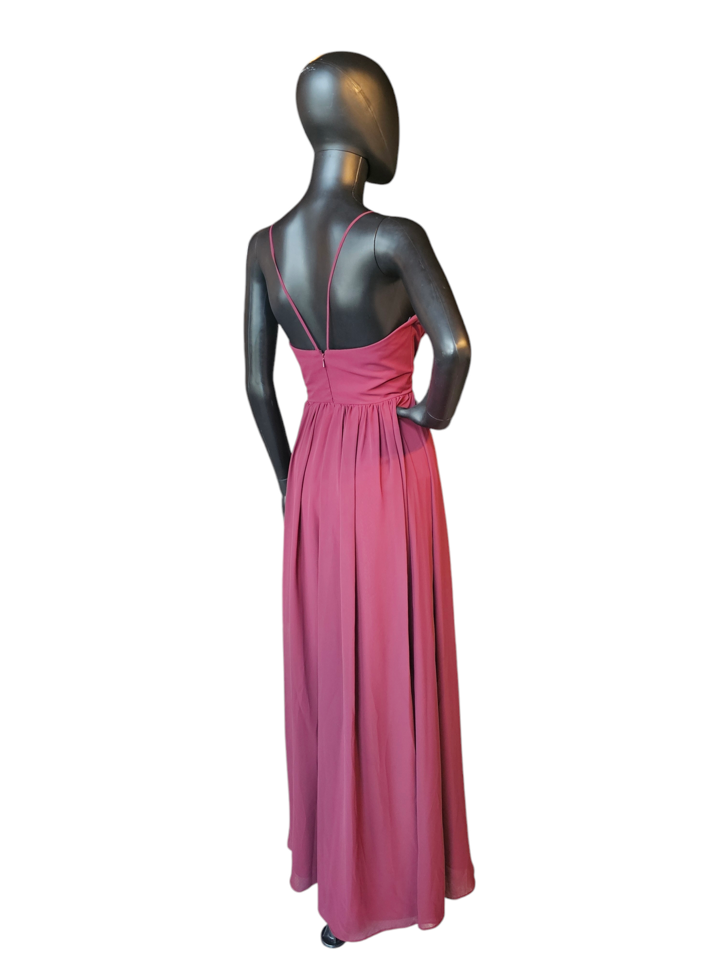 cranberry chiffon bridesmaid dresses B2 JASMINE Cranberry CHIFFON LACE BRIDESMAID Aline Long Size 12
