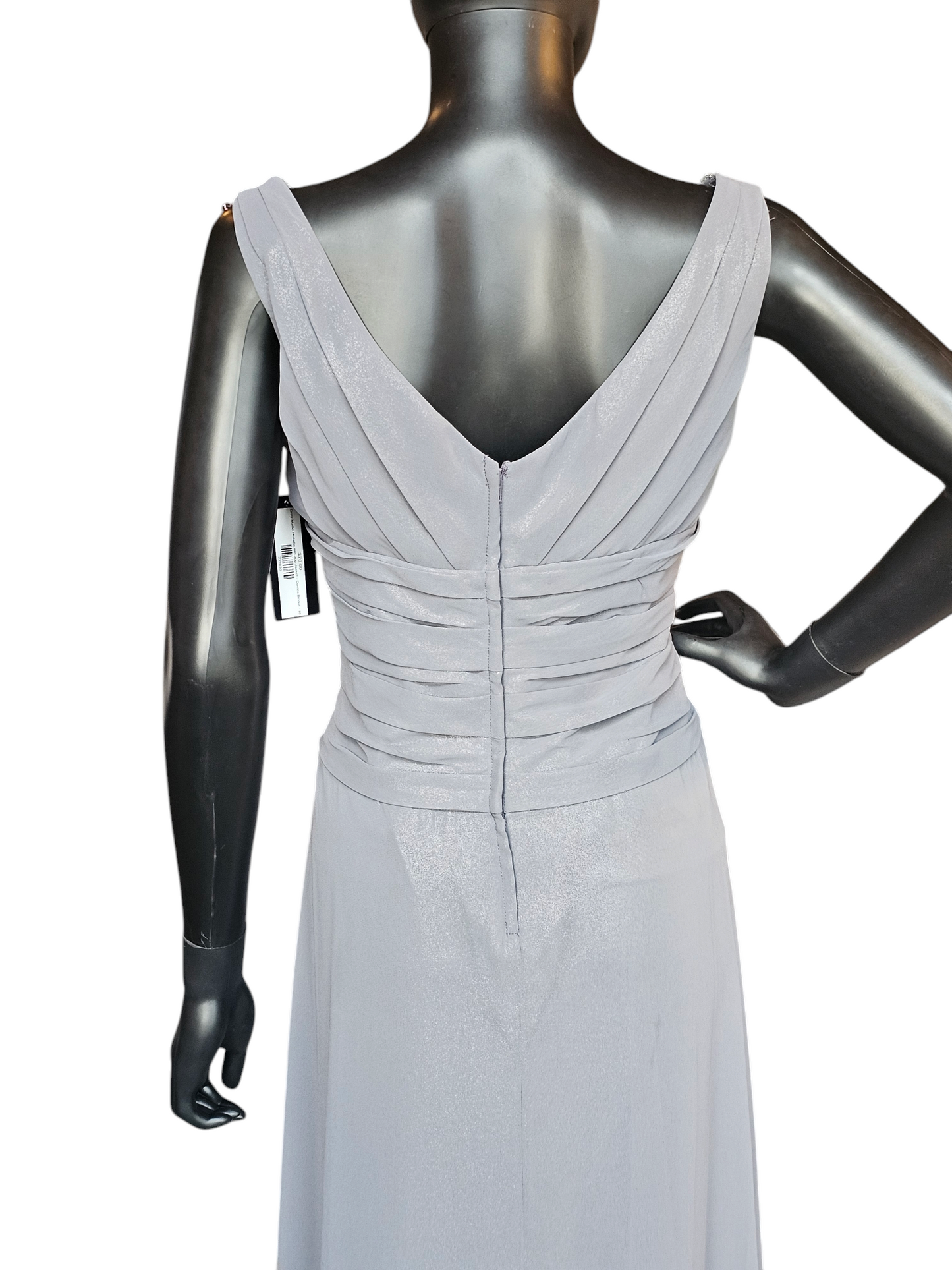 Grey Matte Metallic W/Crop Jacket Formal Gown - Davids Bridal