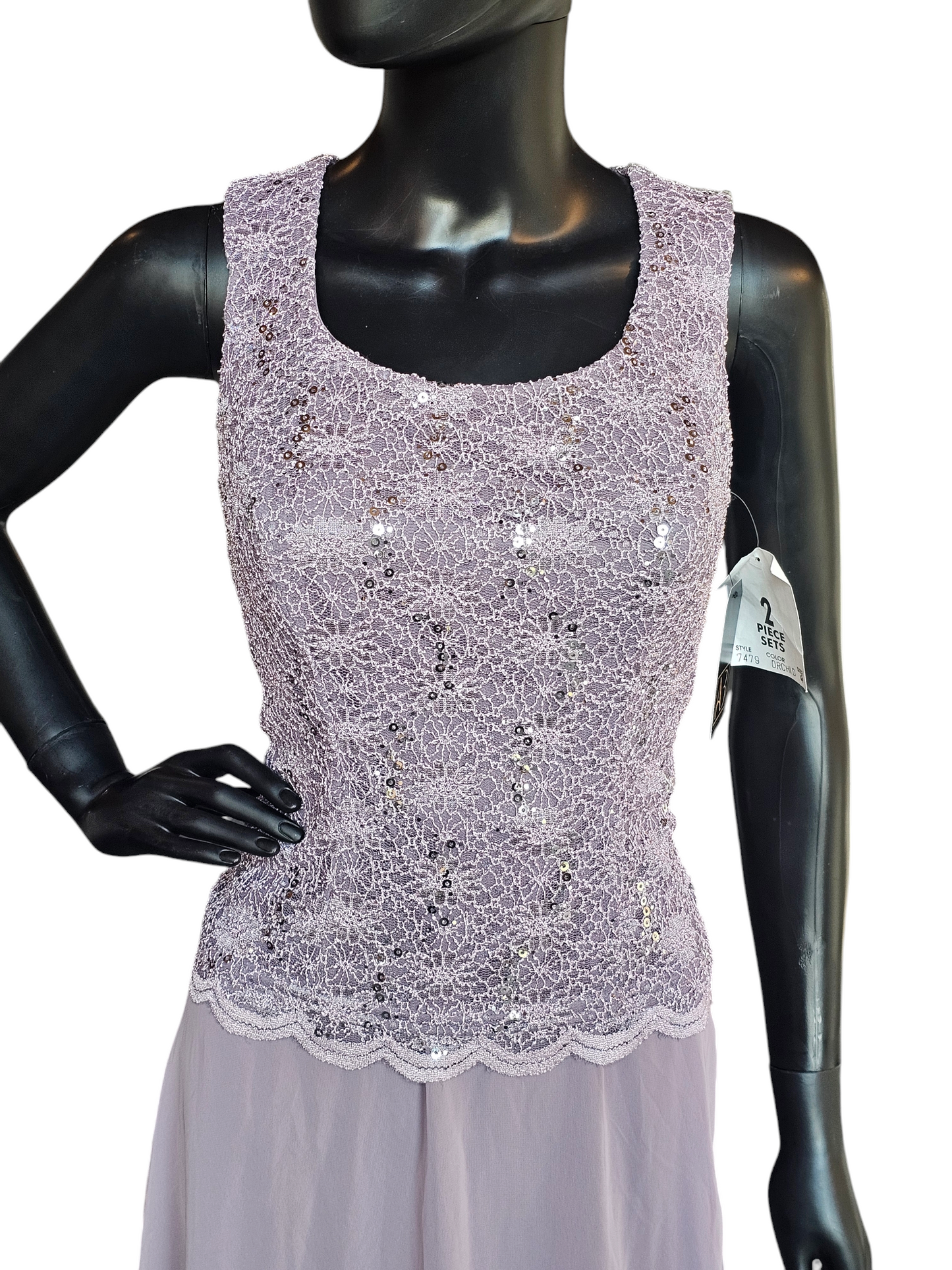 Lavender Sparkle Lace Cocktail/Party Dress - R&M Richards - NWT