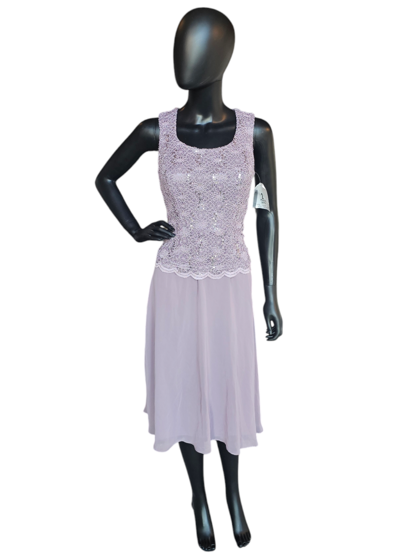 Lavender Sparkle Lace Cocktail/Party Dress - R&M Richards - NWT