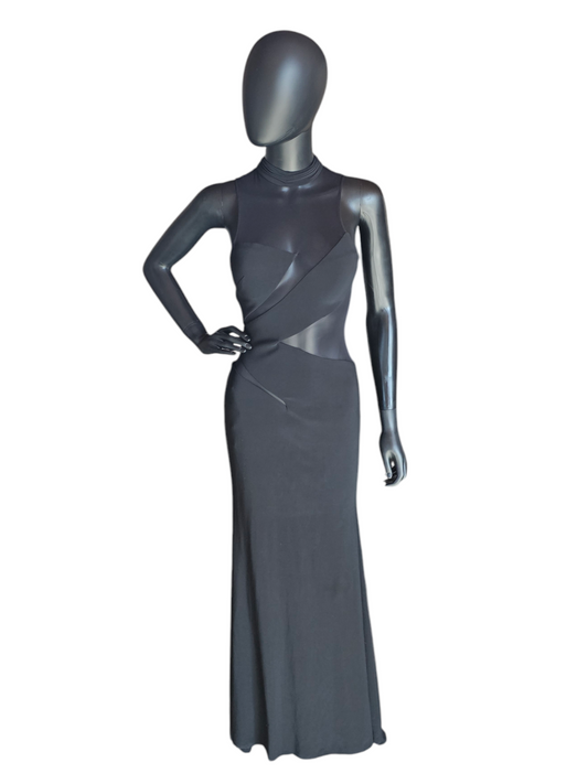 ZigZag Illusion Black Sheath Formal Gown - Night Moves