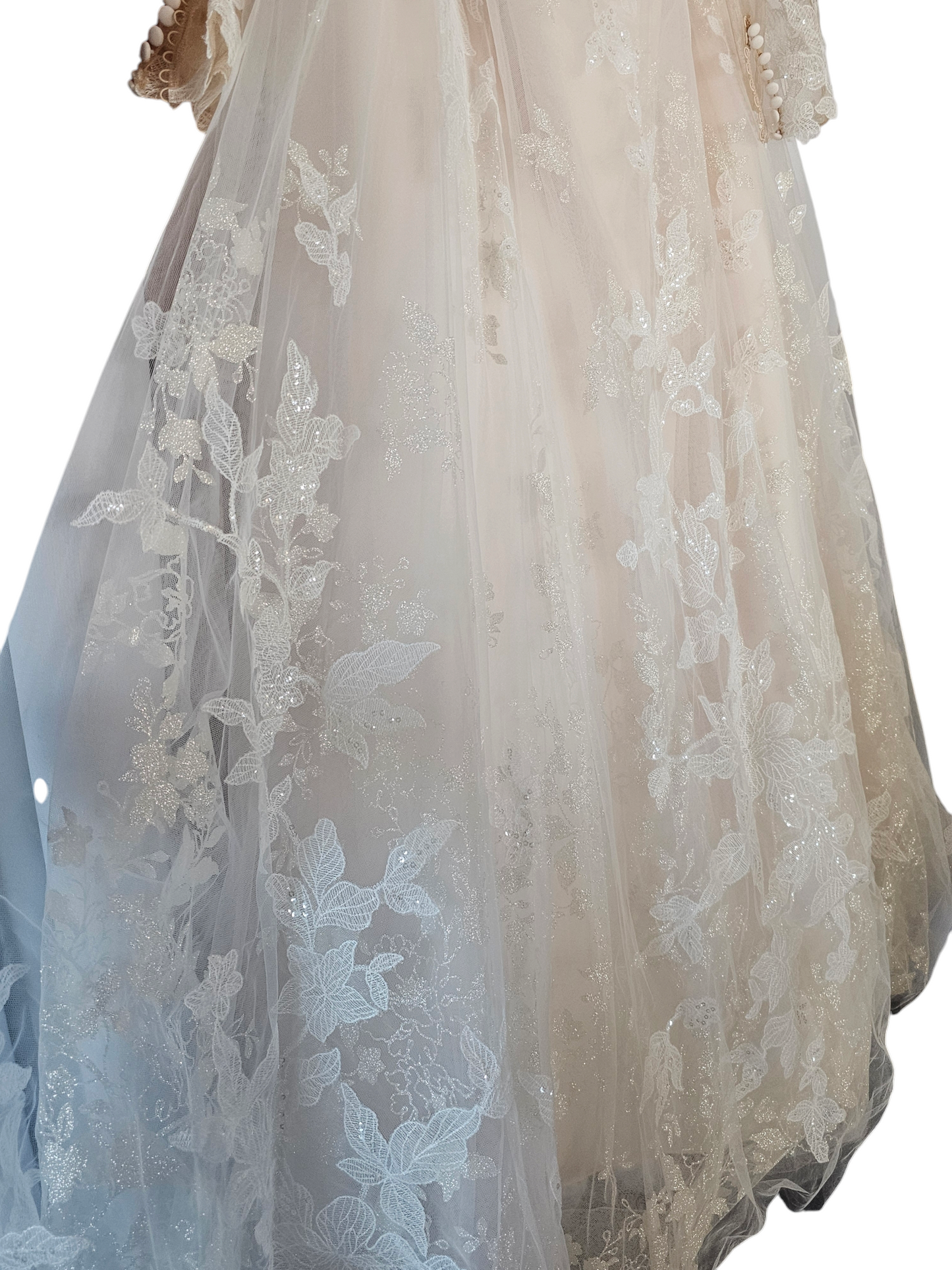 Essence of Australia Style D3293 - Illusion Long Sleeve Floral Blush/Ivory Wedding Gown