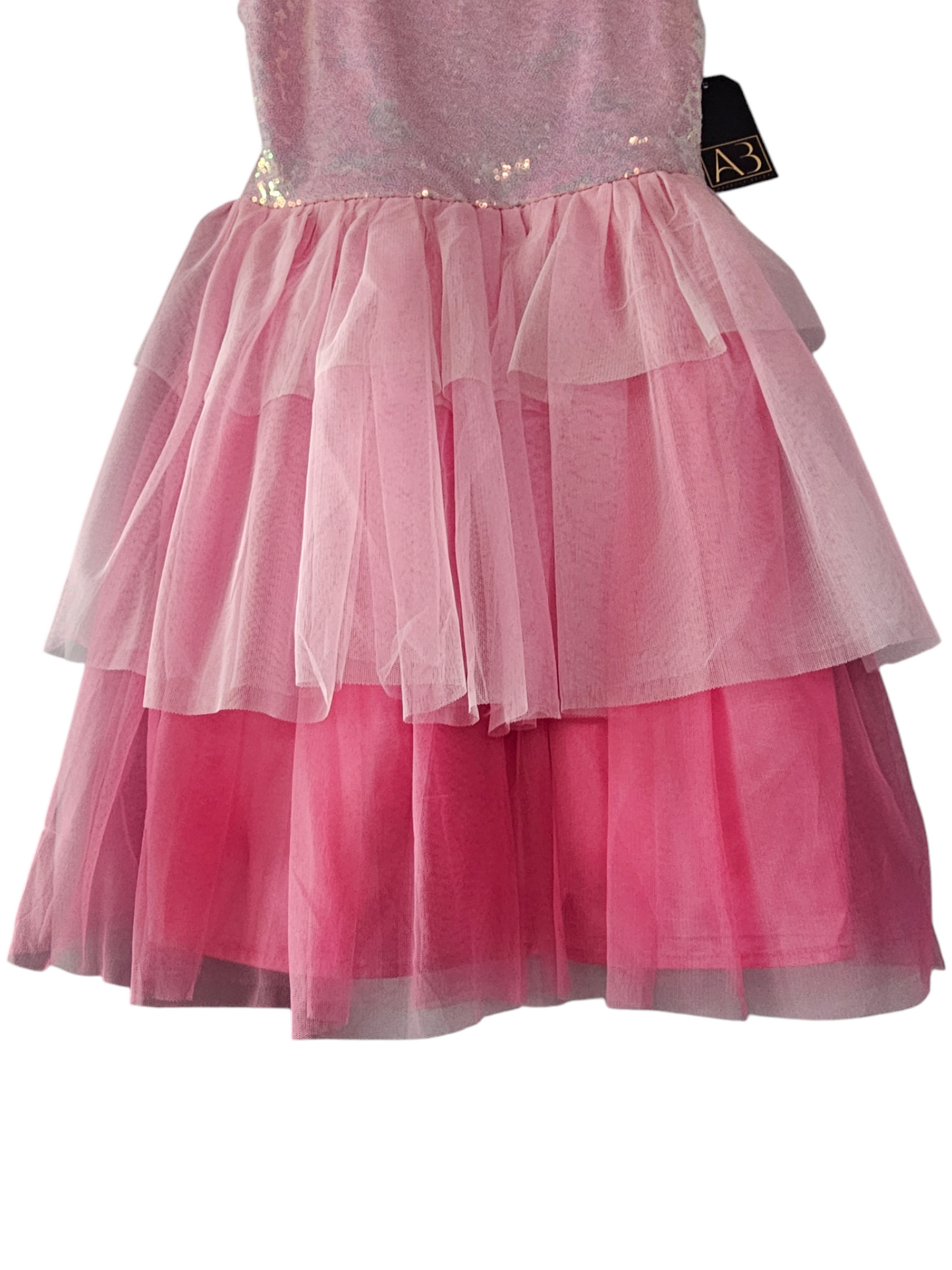 Pink Sequin Ruffled Skirt Childs Party Dress - Zunie - NWT