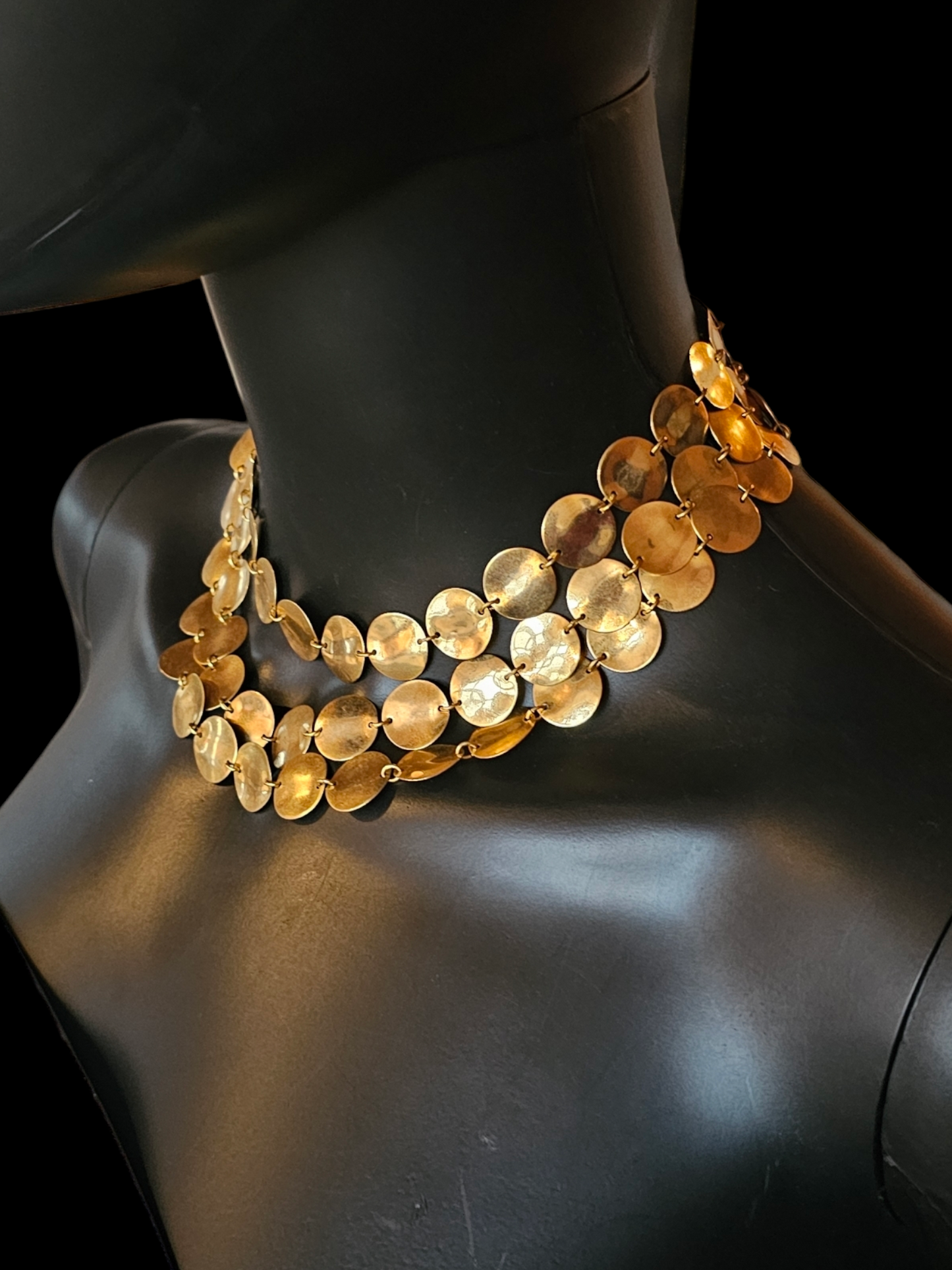 Gold Coin - 3 Layer Statement Necklace - Vintage Avon